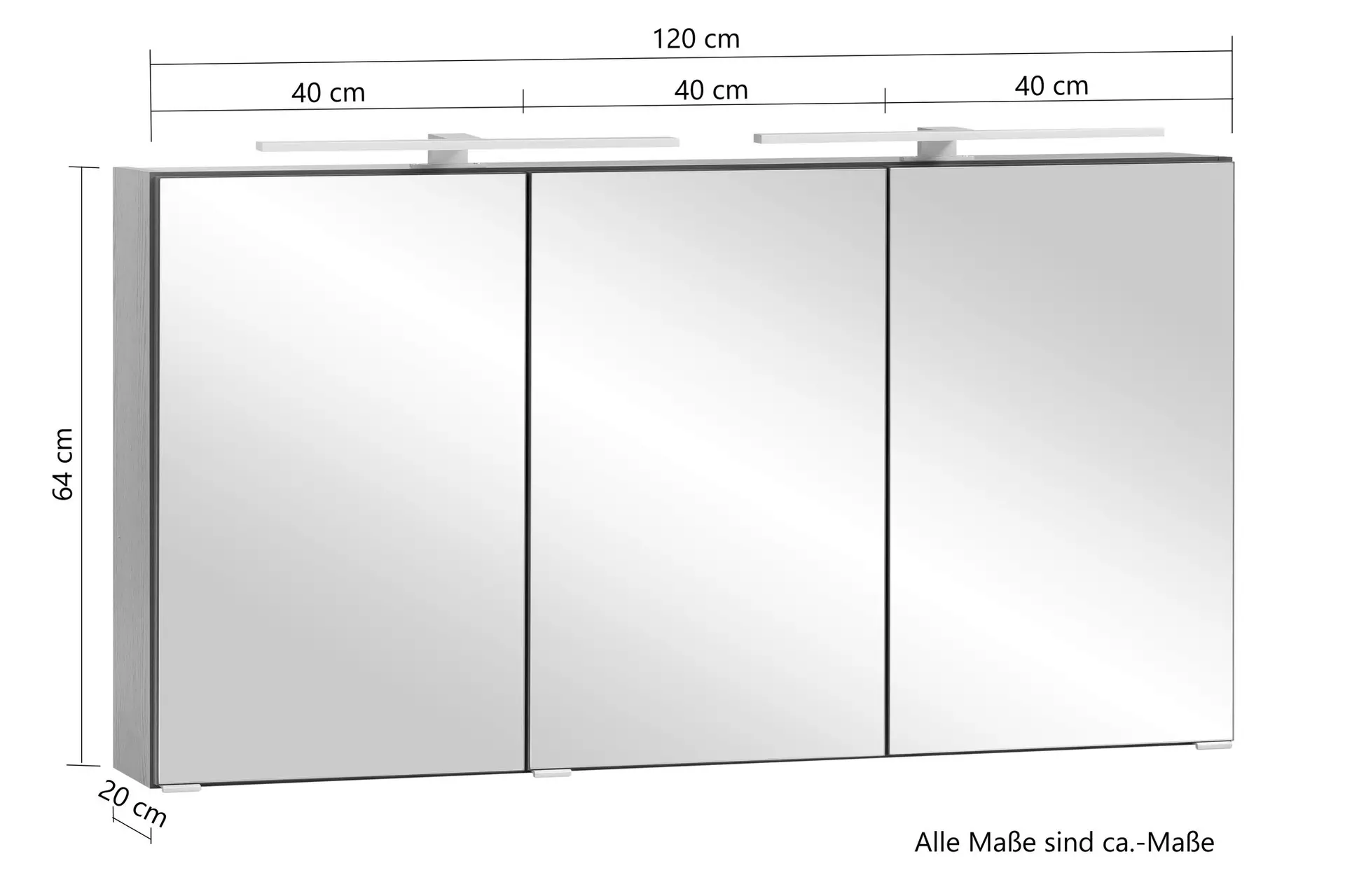 Spiegelschrank Villach Coco Badwelten Holzwerkstoff 20 x 64 x 120 cm