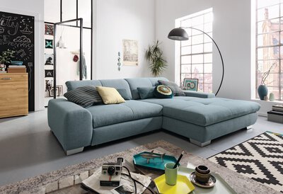 Bild von Ecksofa Polyester Blau MR Set-One