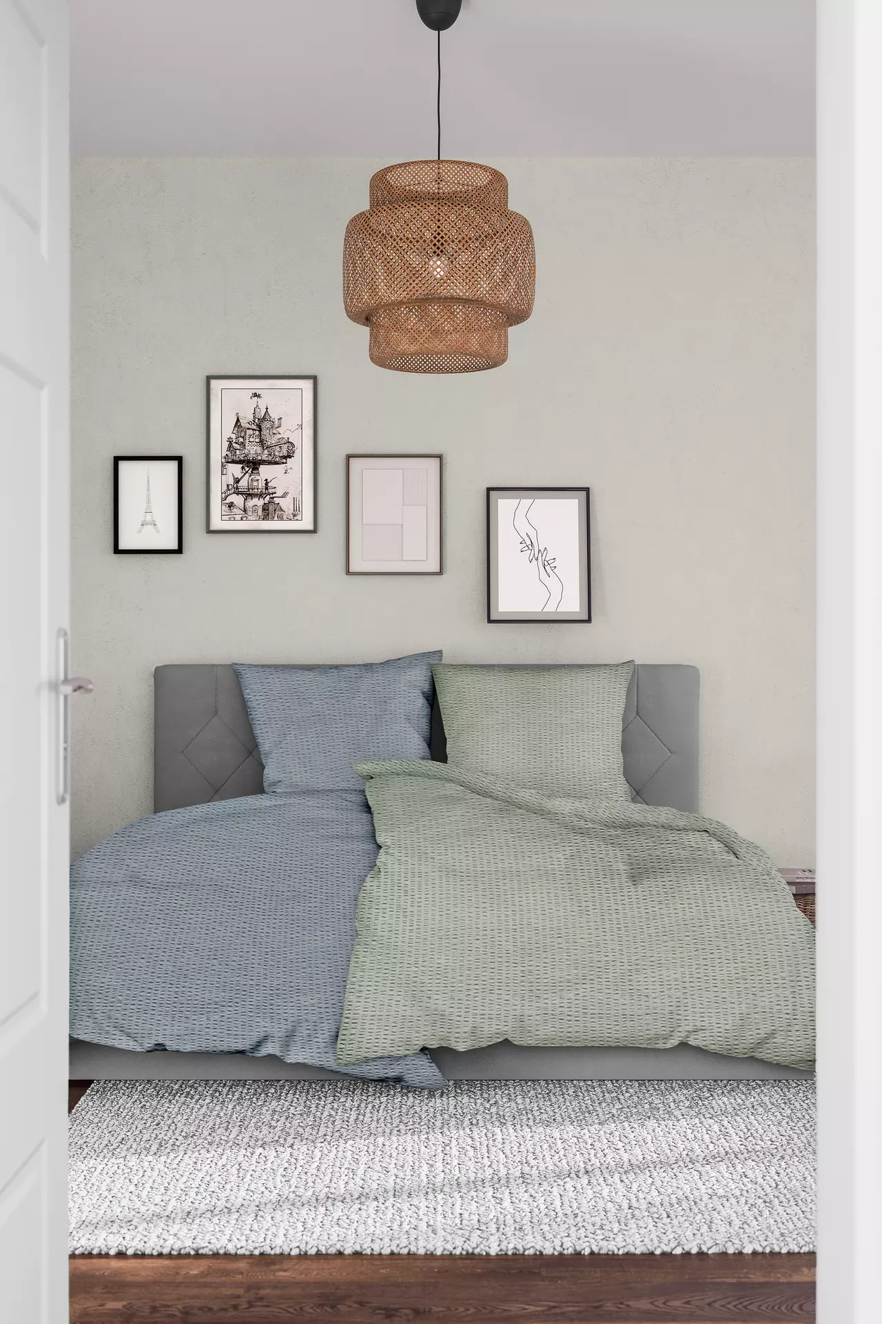 Seersucker-Bettwäsche Selima MONDO Textil 135 x 200 cm