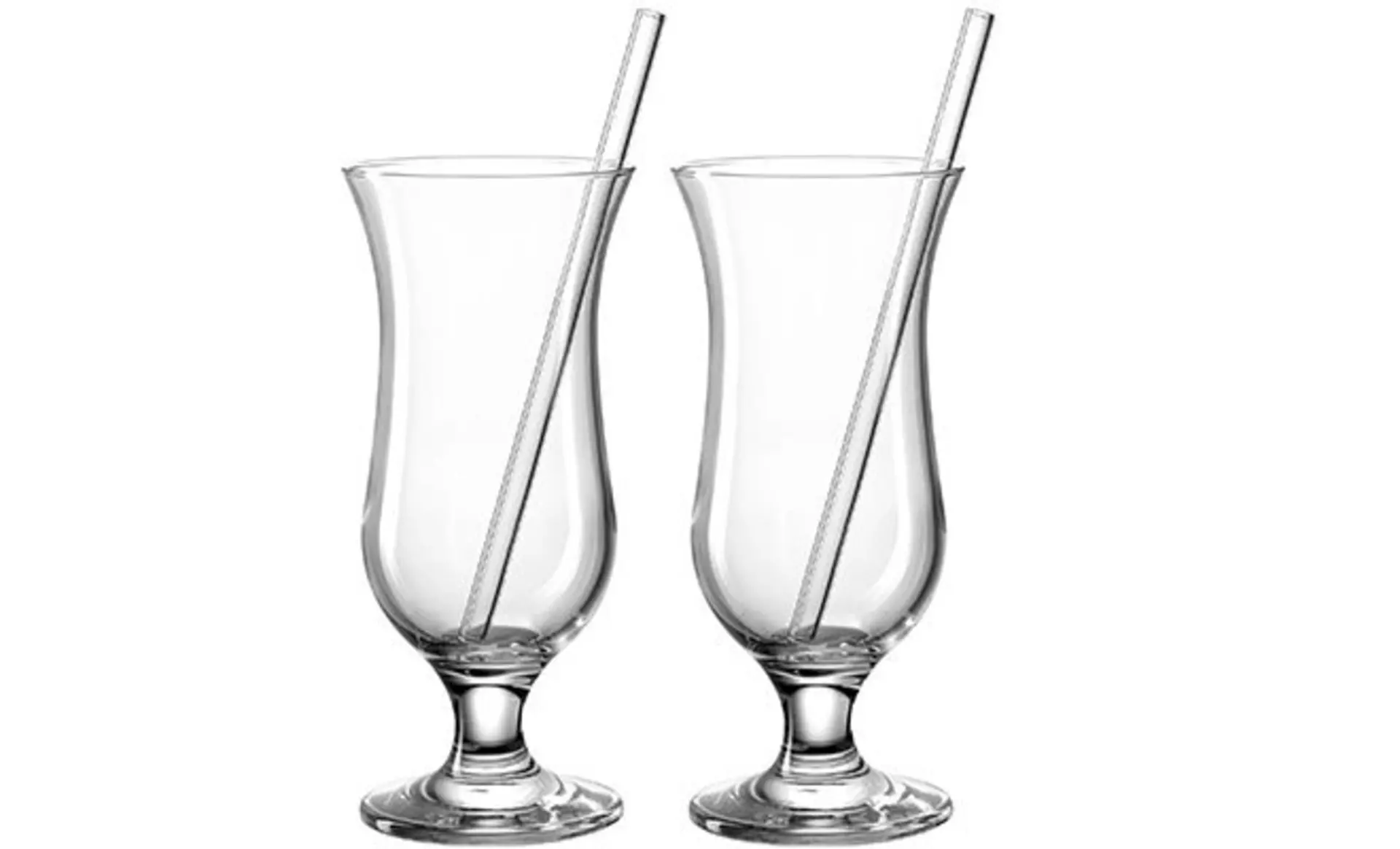zwei Gläser mit Strohhalm