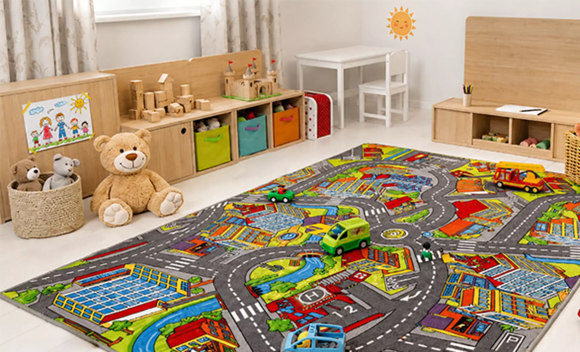 Kinderspieleecke mit Kinderspielteppich