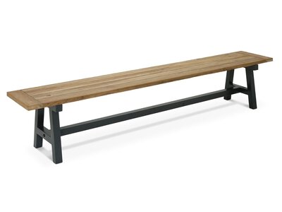 Bild von Gartenbank Metall schwarz ca. 40 x 45 x 240 cm