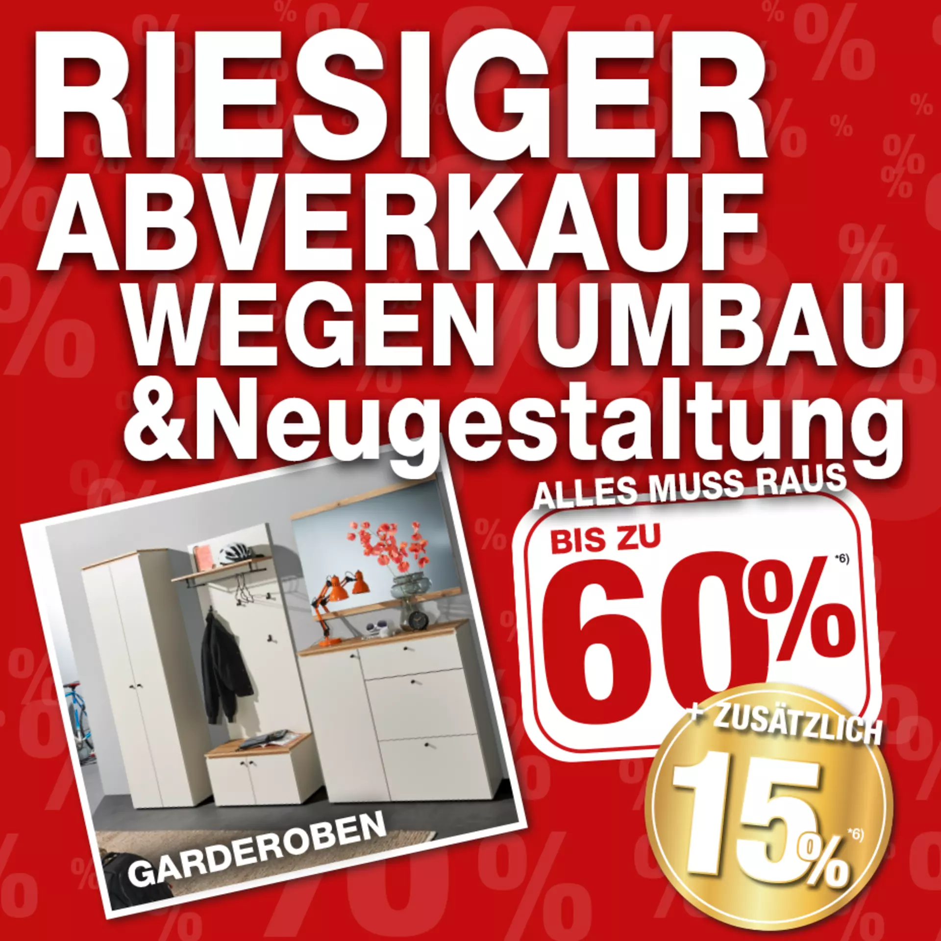 Jetzt 60% auf alle Garderoben-Möbelschnäppchen bei Möbel Inhofer in Senden sichern! und zusätzlich 15% oben drauf!