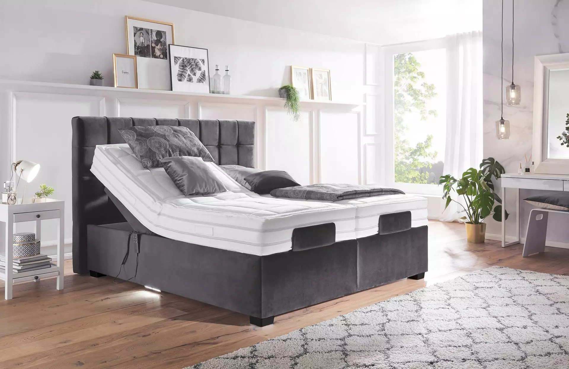 Boxspringbett OC-BX520005 Systempolster Sleep Textil 180 x 109 x 200 cm