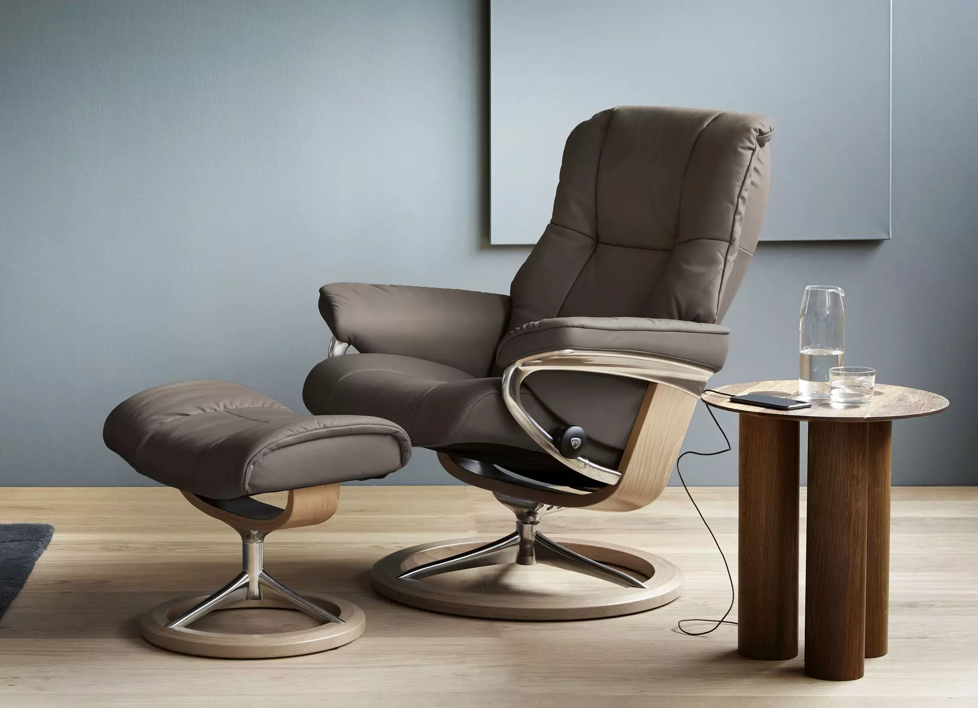 Sessel mit Hocker MAYFAIR Stressless Metall 74 x 102 x 83 cm