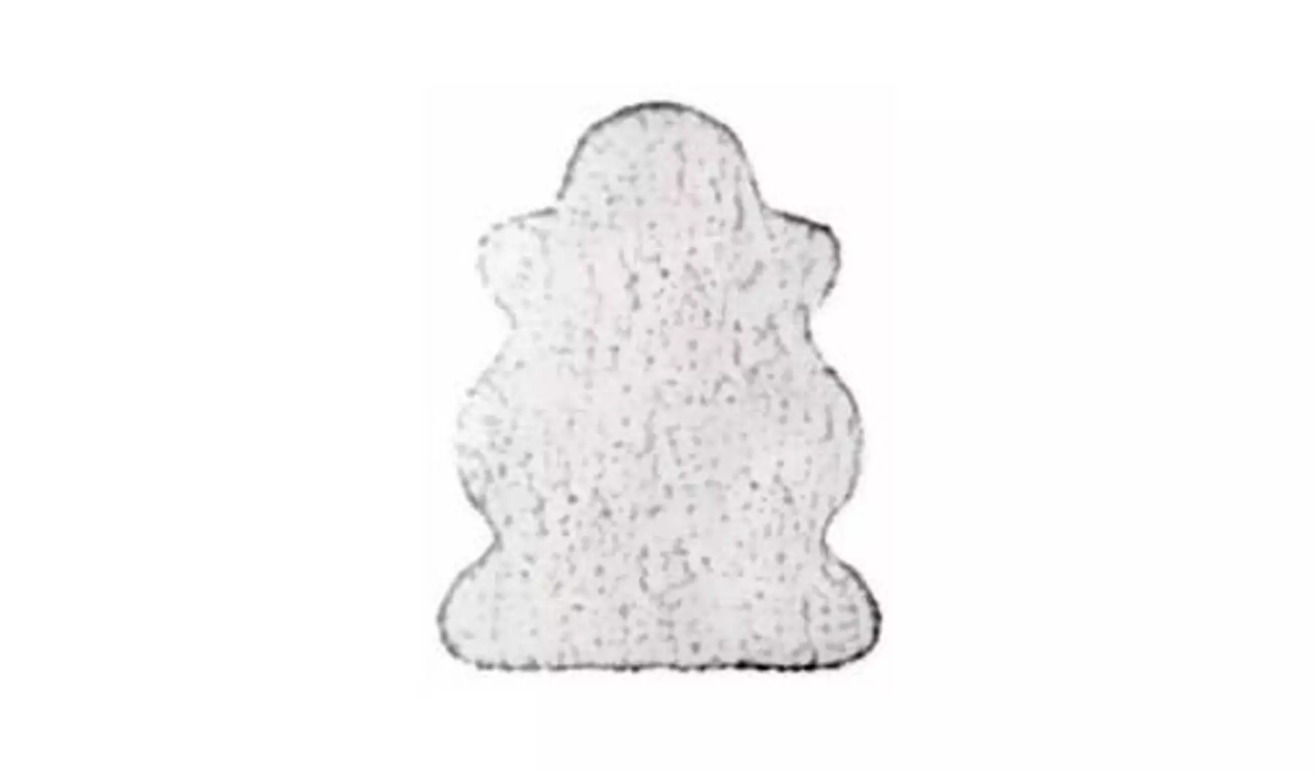 Fellteppich in der typischen Form eines Schaffells. Das helle Icon steht für alle Teppiche aus Fell.