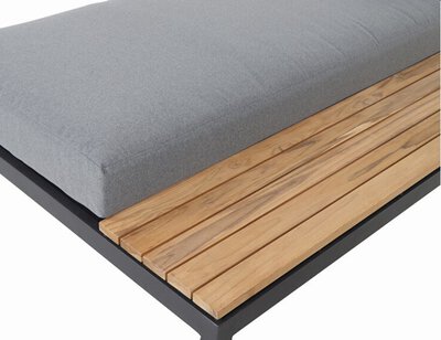 2. Bild von Loungesofa Textil grau ca. 102 x 70 x 172 cm