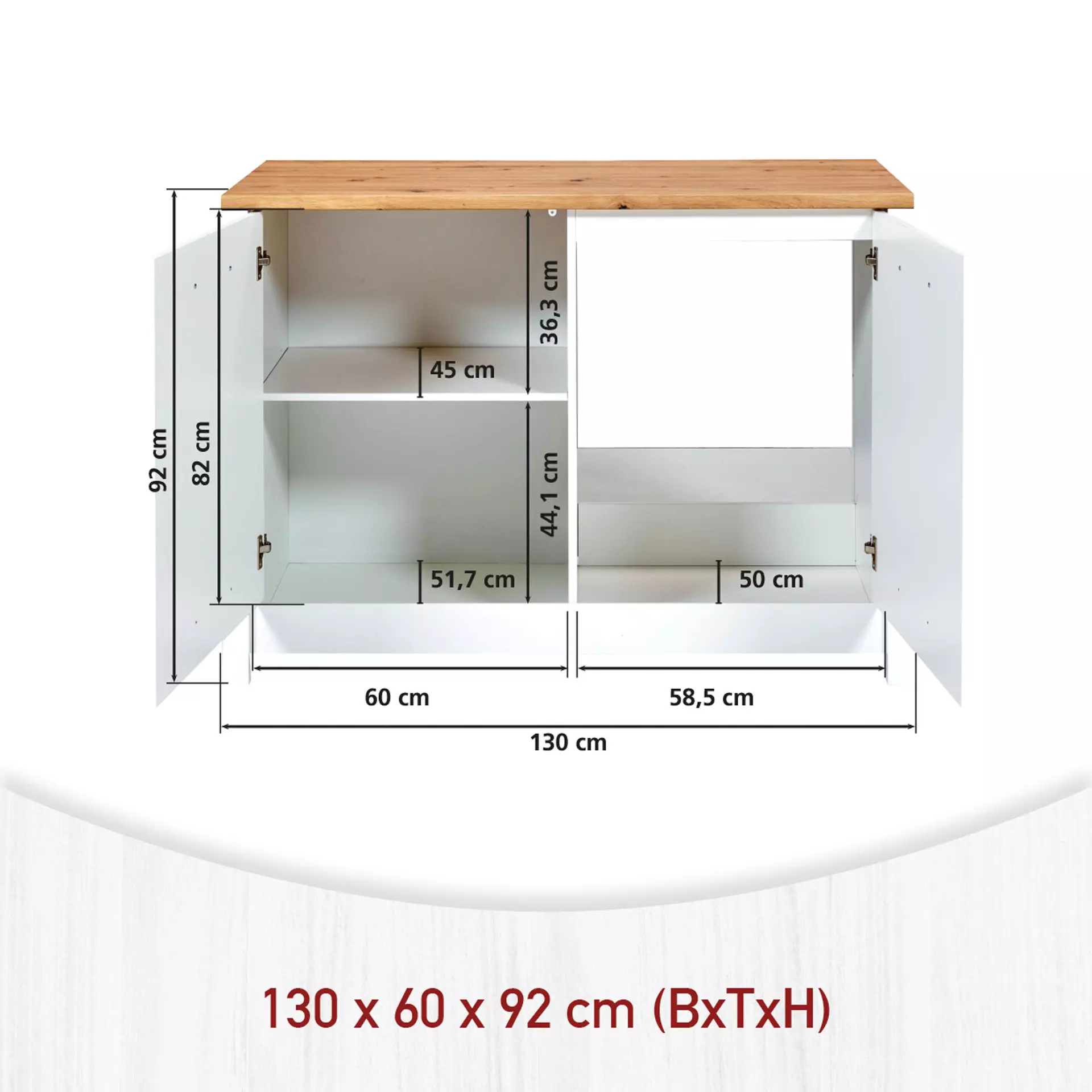 Unterschrank Sicilia Inter Link Holzwerkstoff 60 x 92 x 130 cm