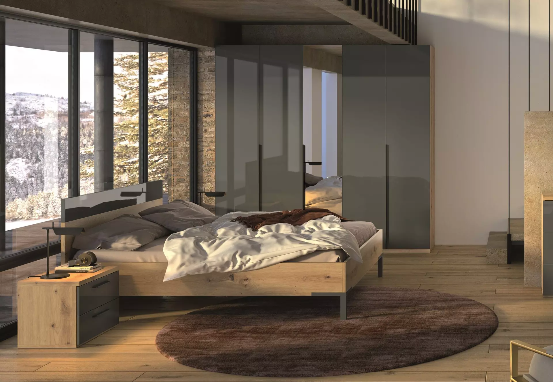 Bett SPOSAMI Composad Holzwerkstoff 186 x 97 x 212 cm