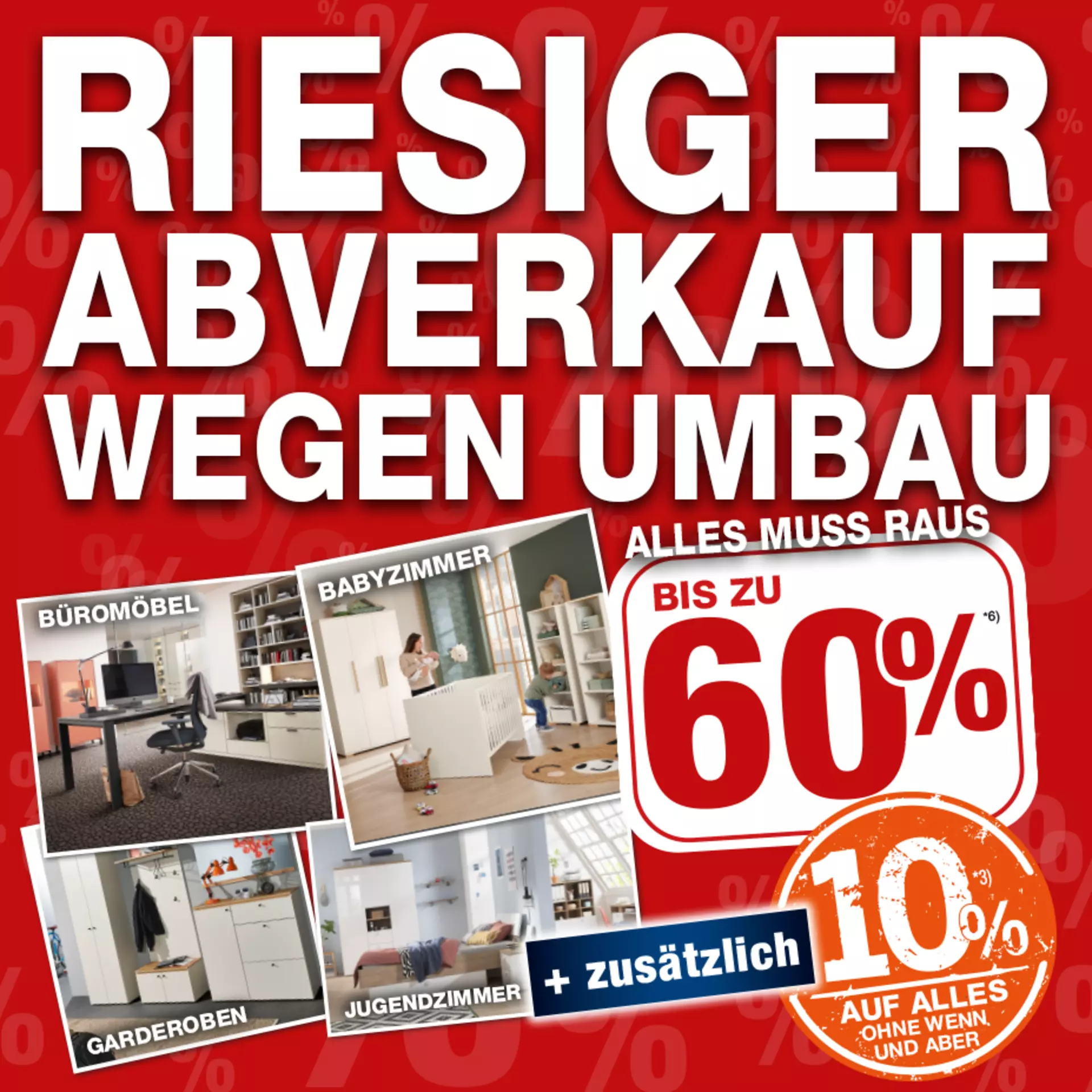 Jetzt 60% auf alle Büromöbel, Babyzimmer, Garderoben undJugendzimmer-Möbelschnäppchen bei Möbel Inhofer in Senden sichern!