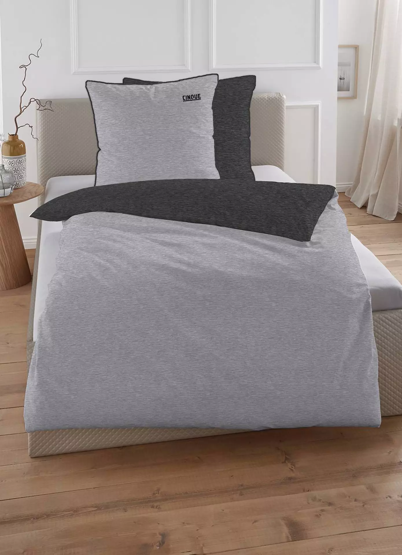 Jersey-Bettwäsche Cinque Melange Biberna Textil 200 x 200 cm
