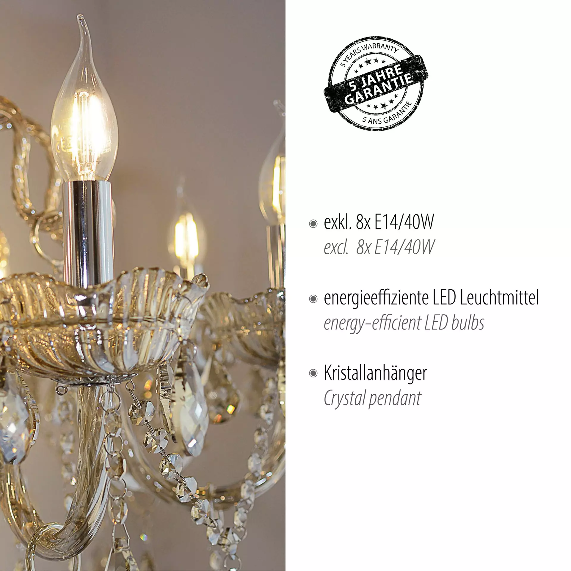 Kronleuchter GRACIA Paul Neuhaus Metall 71 x 180 x 71 cm