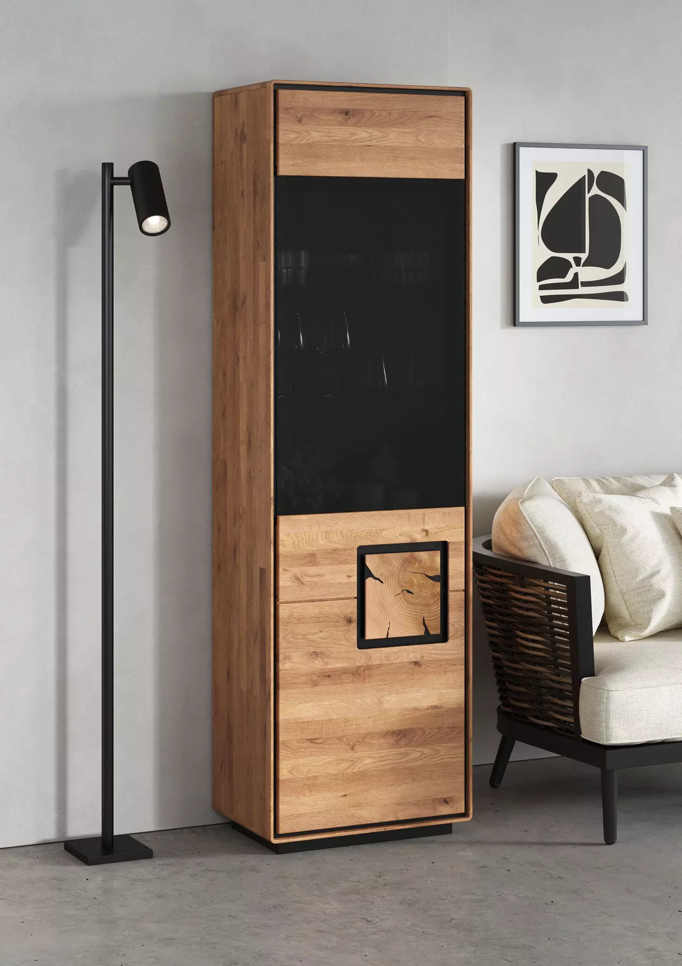 Vitrine WZ-0625 GK Möbel Holz 40 x 203 x 60 cm