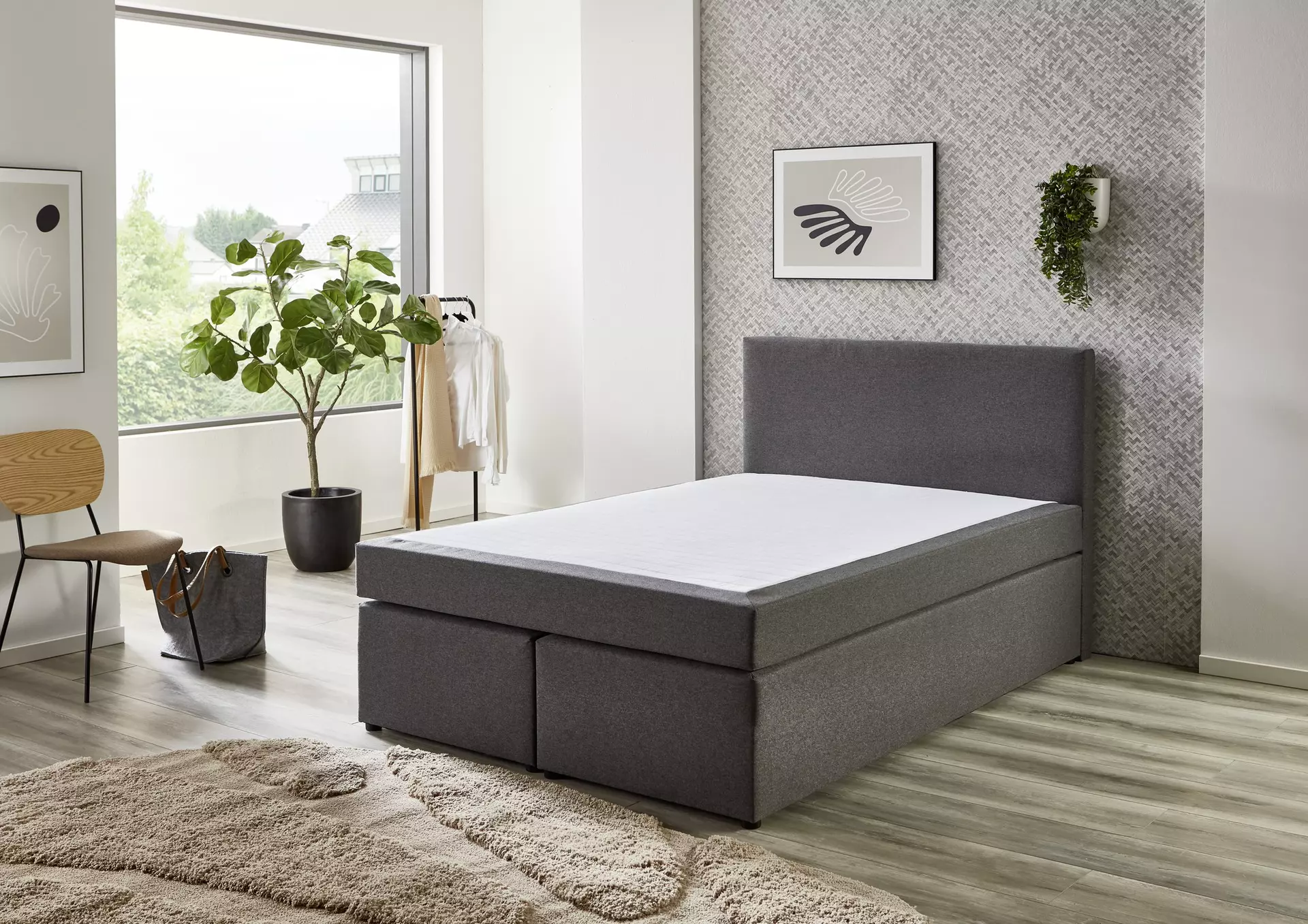 Boxspringbett BX890 BXSet Aspen 140X200 MT L Sun Garden Textil 140 x 105 x 208 cm
