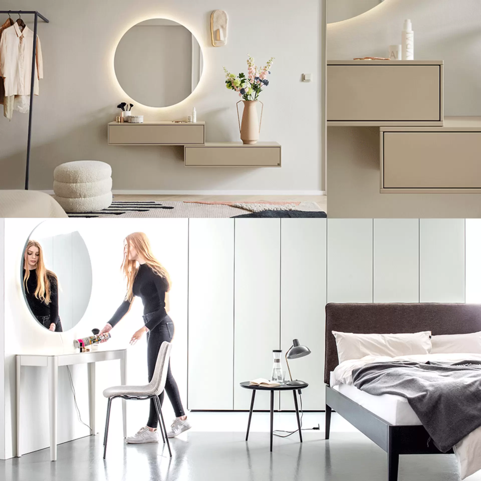 Schminkplatz im Schlafzimmer - modern und harmonisch integriert