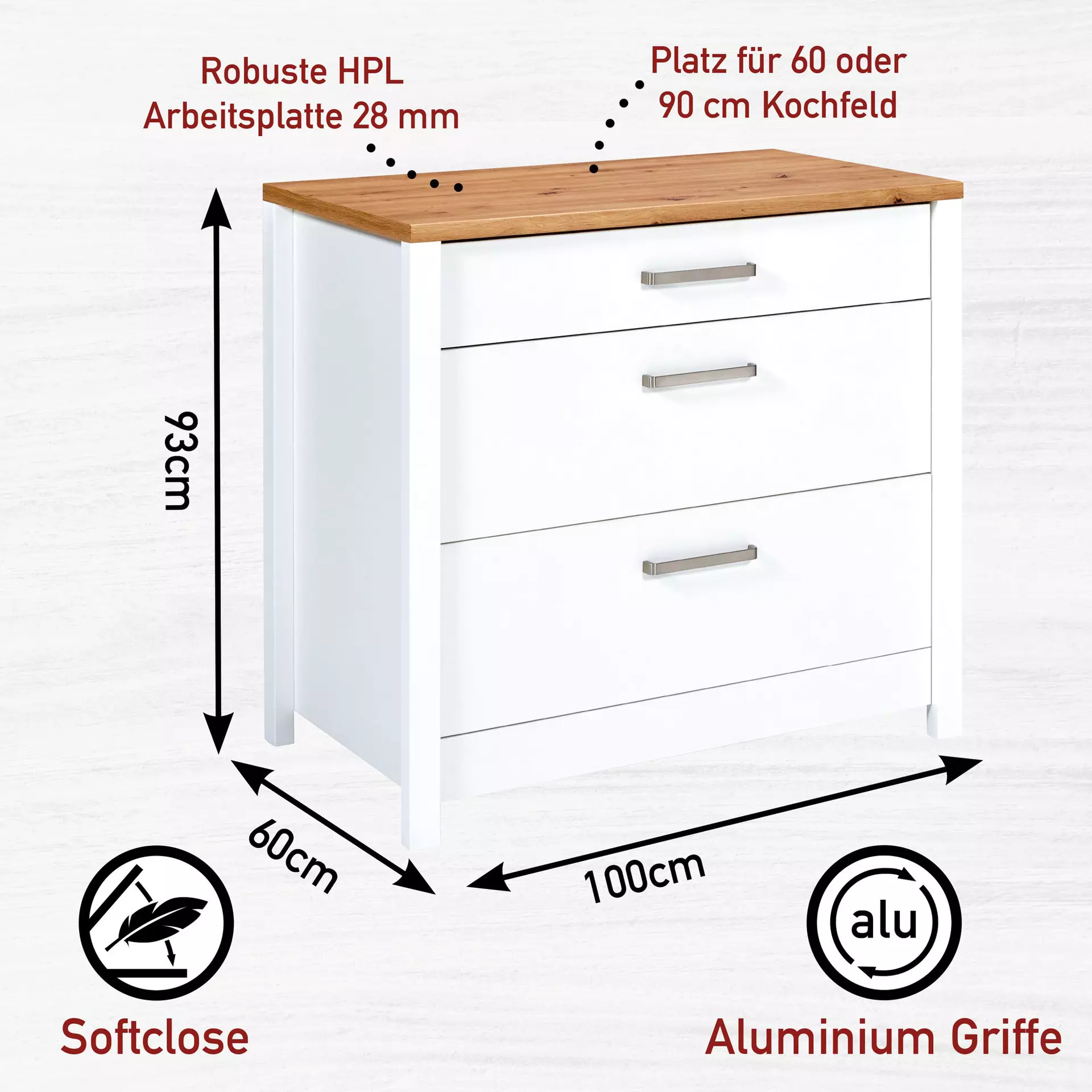 Unterschrank Sicilia Inter Link Holzwerkstoff 60 x 92 x 100 cm