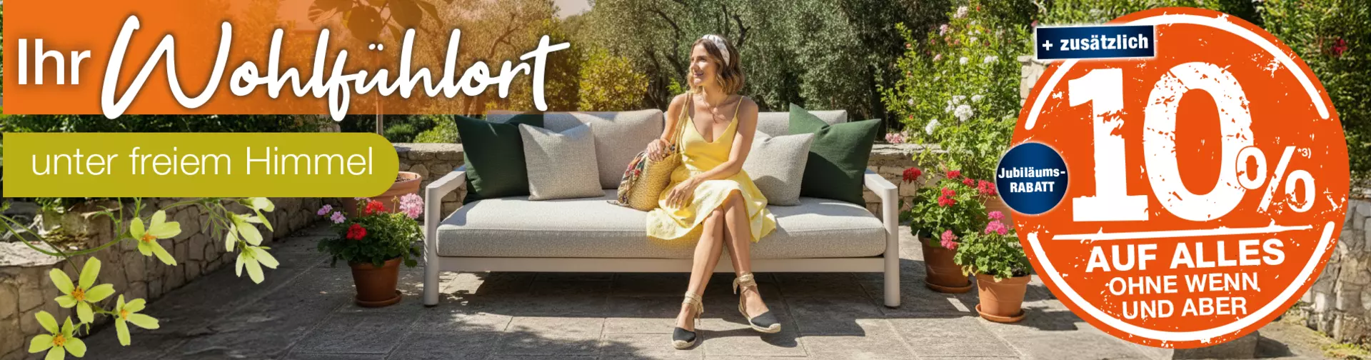 Jetzt 10% auf alle Gartenmöbel bei Möbel Inhofer in Senden sichern!