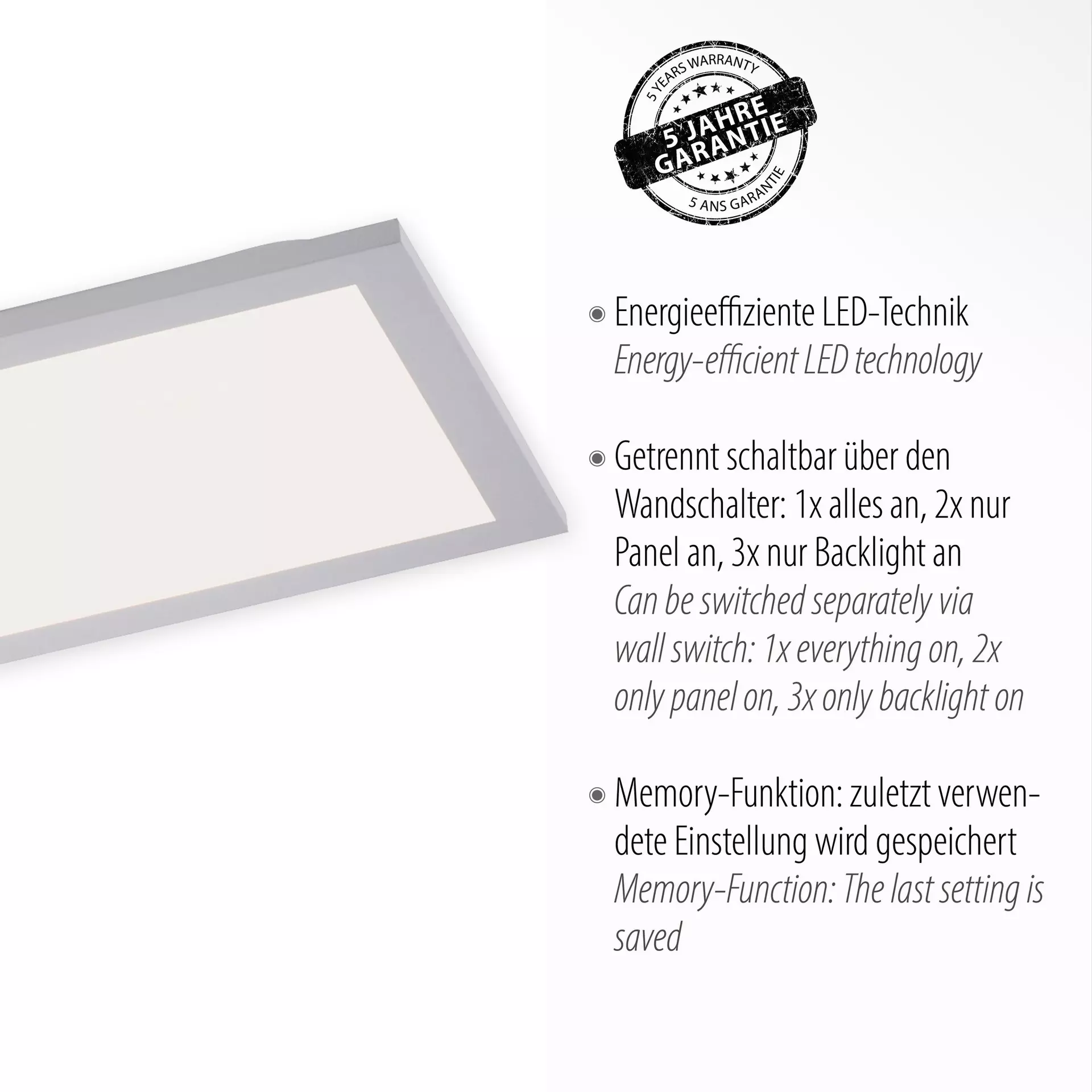 Deckenleuchte FLAT JUST LIGHT Metall 100 x 6 x 25 cm