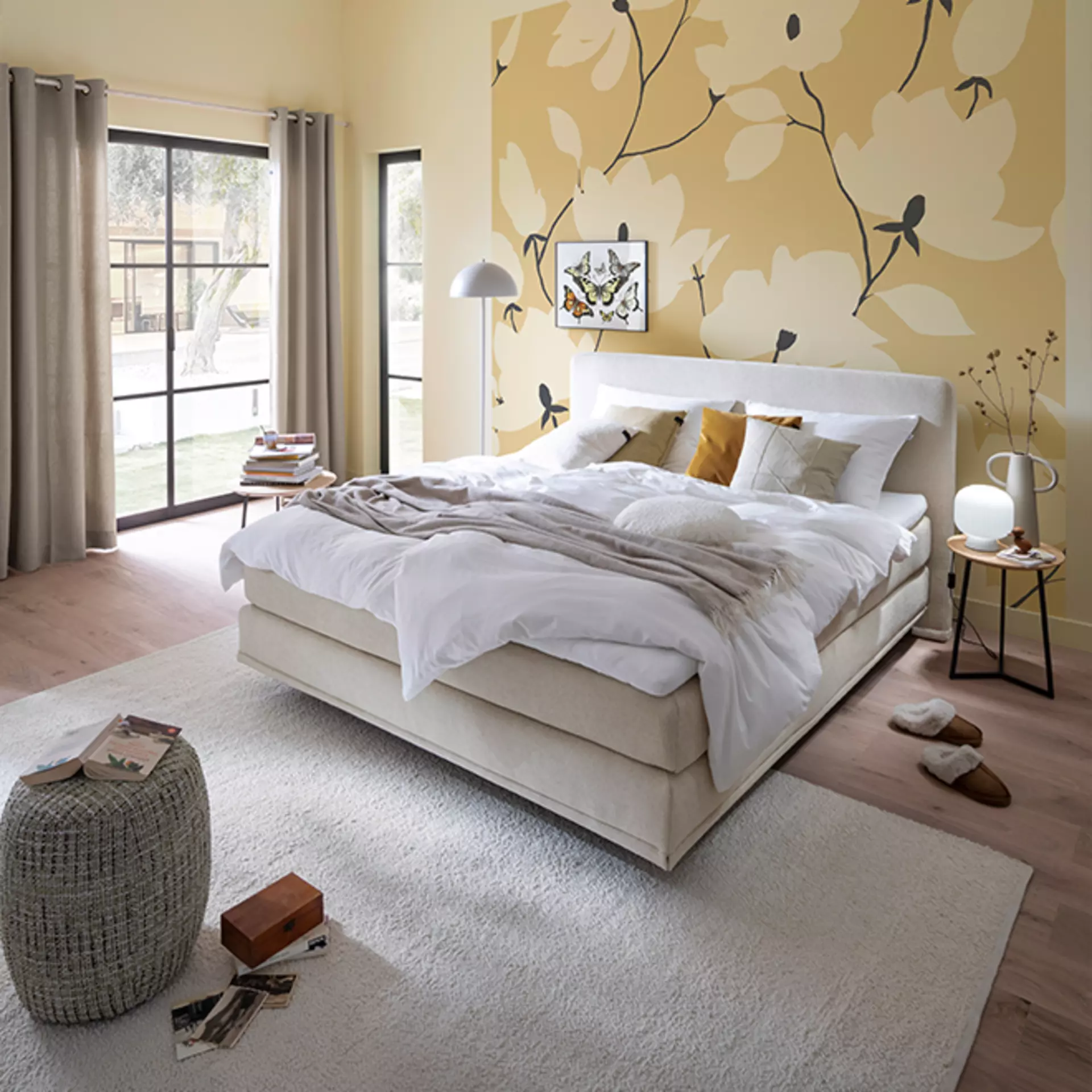 Das Vita Boxspringbett in beige aus der Schöner Wohnen Kollektion.