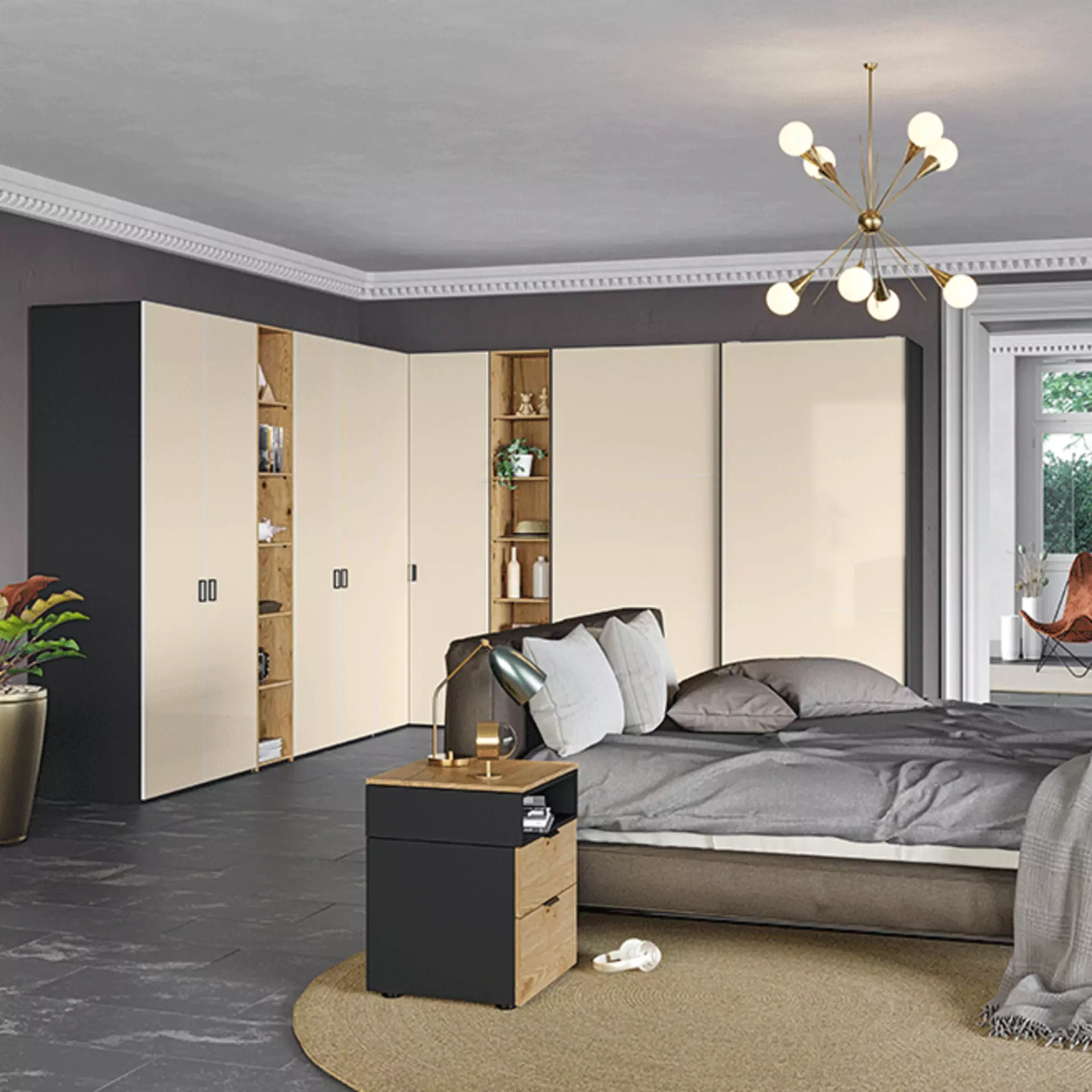 Großer Eckkleiderschrank von Jutzler