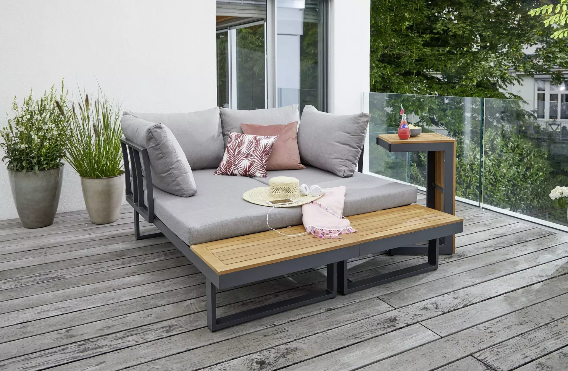 Loungesofa ARIDE Outdoor Textil 78 x 70 x 175 cm