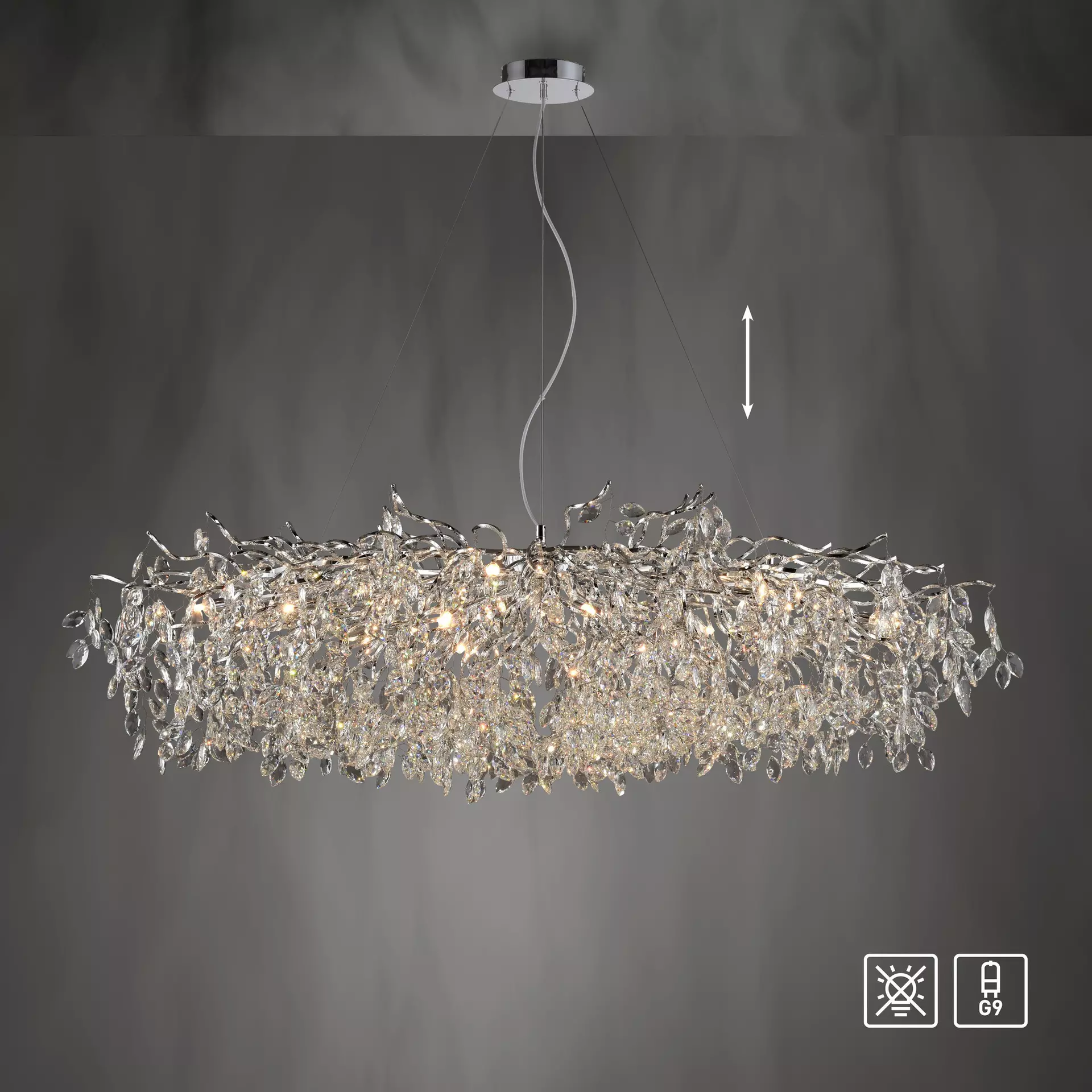 Kronleuchter RICICLE Paul Neuhaus Metall 70 x 250 x 150 cm