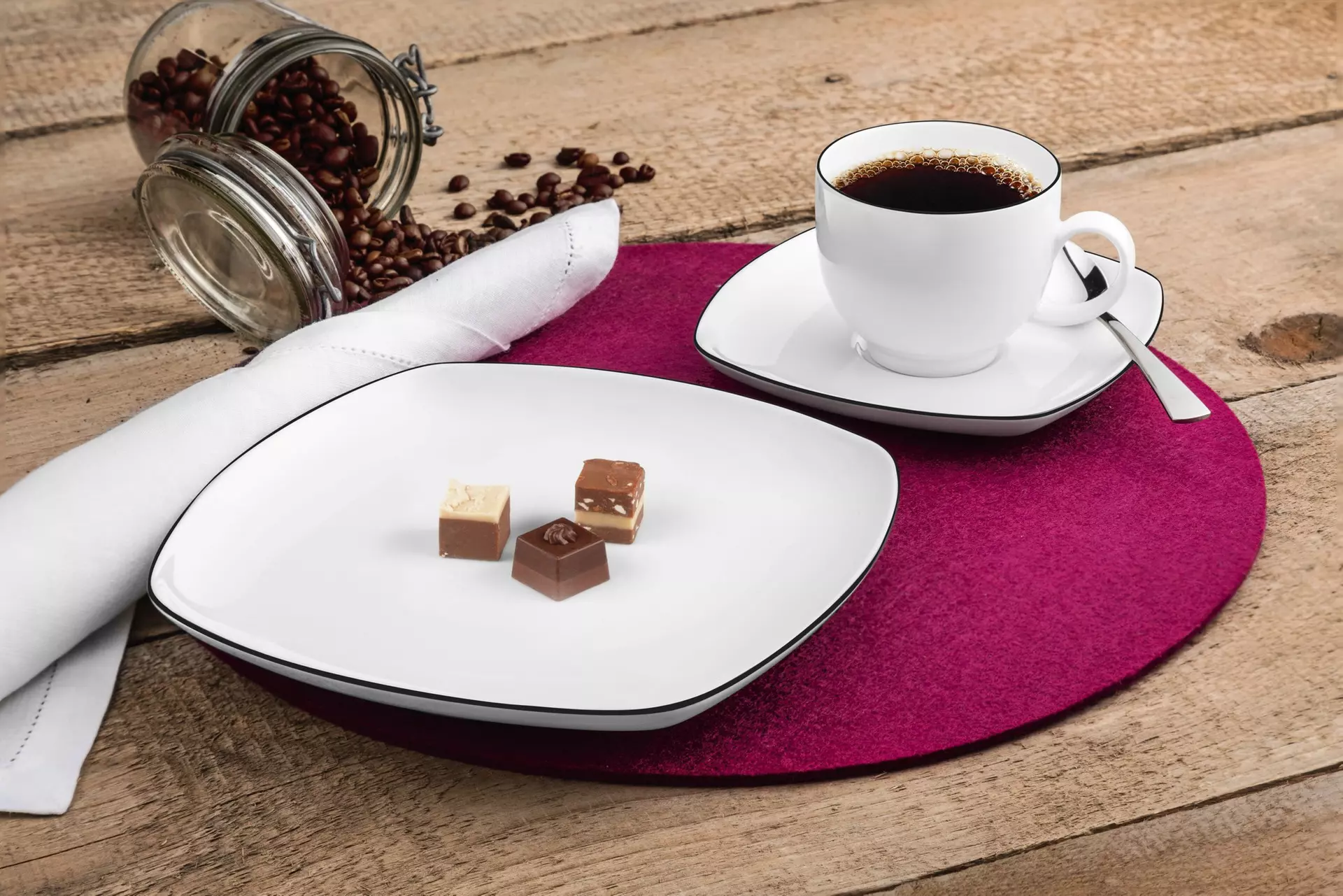 Kaffeeservice Lido Black Line Seltmann Weiden Keramik 