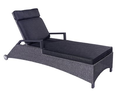 Bild von Gartenliege Kunststoff grau ca. 203 x 50 x 68 cm