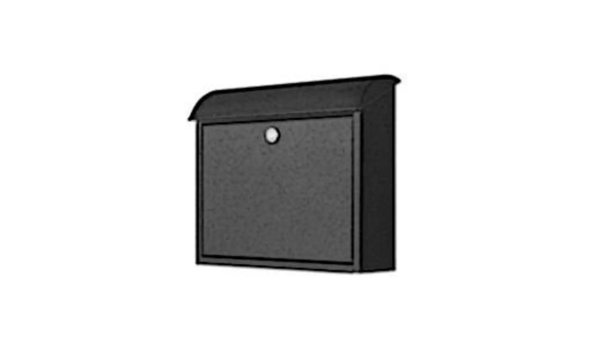 Rechteckiger Briefkasten mit halbrundem Deckel in anthrazit. Der typische Briefkasten steht für die Briefkästen innerhalb der Produktwelt..
