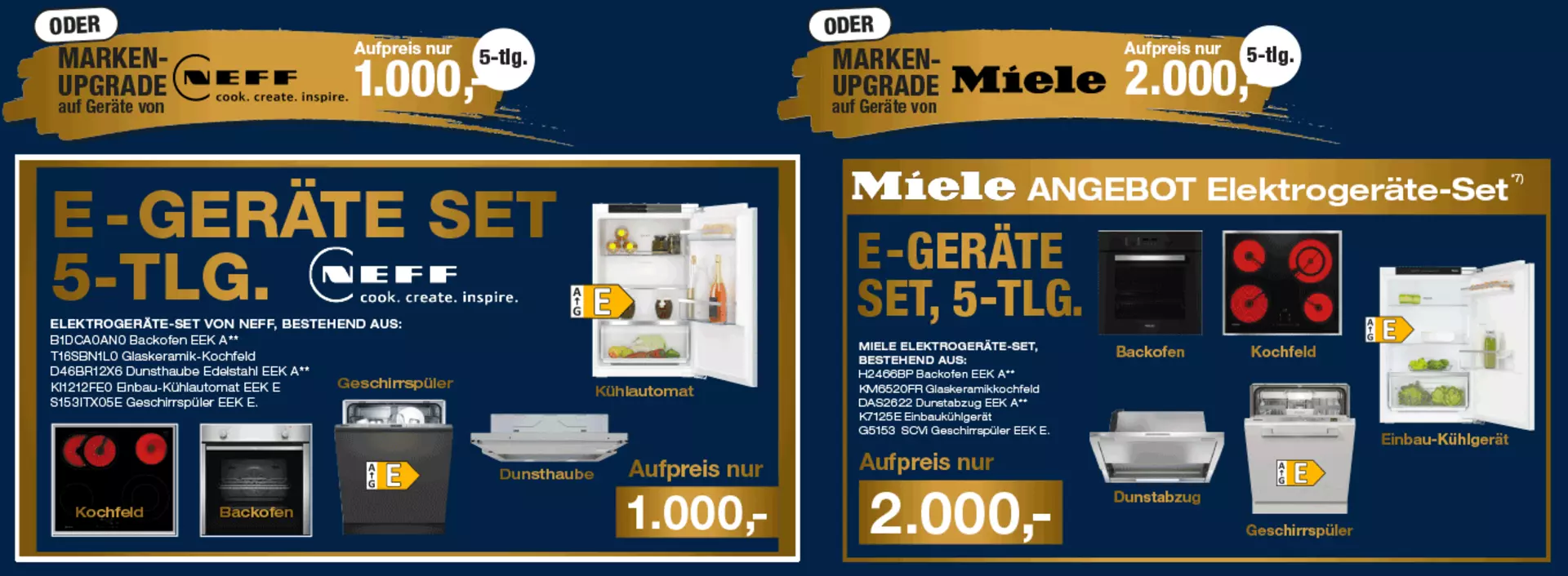 E-Geräte-Deal von Möbel Inhofer mit Küchengeräten von Neff oder Miele