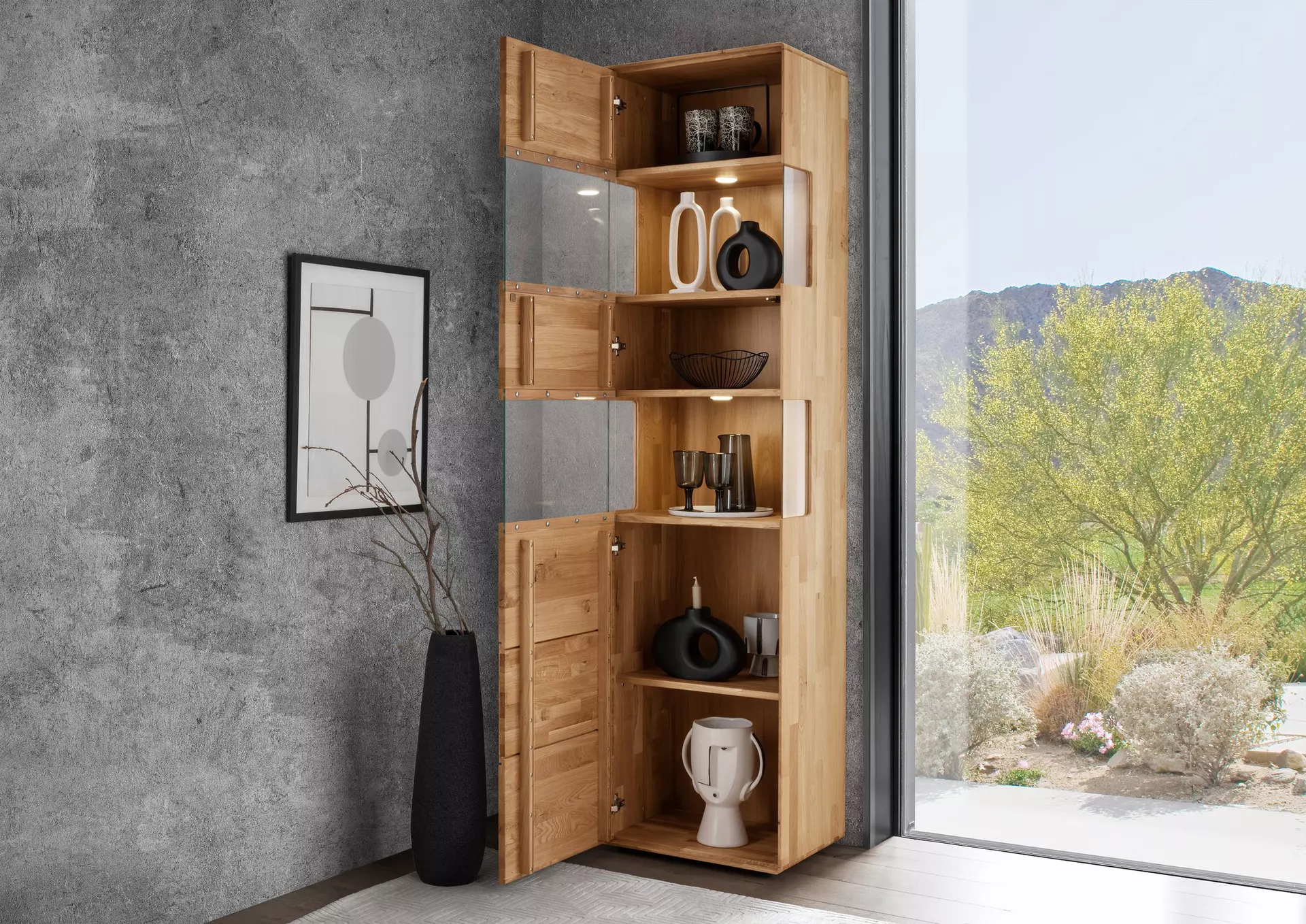 Vitrine WZ-0626 GK Möbel Holz 40 x 202 x 50 cm