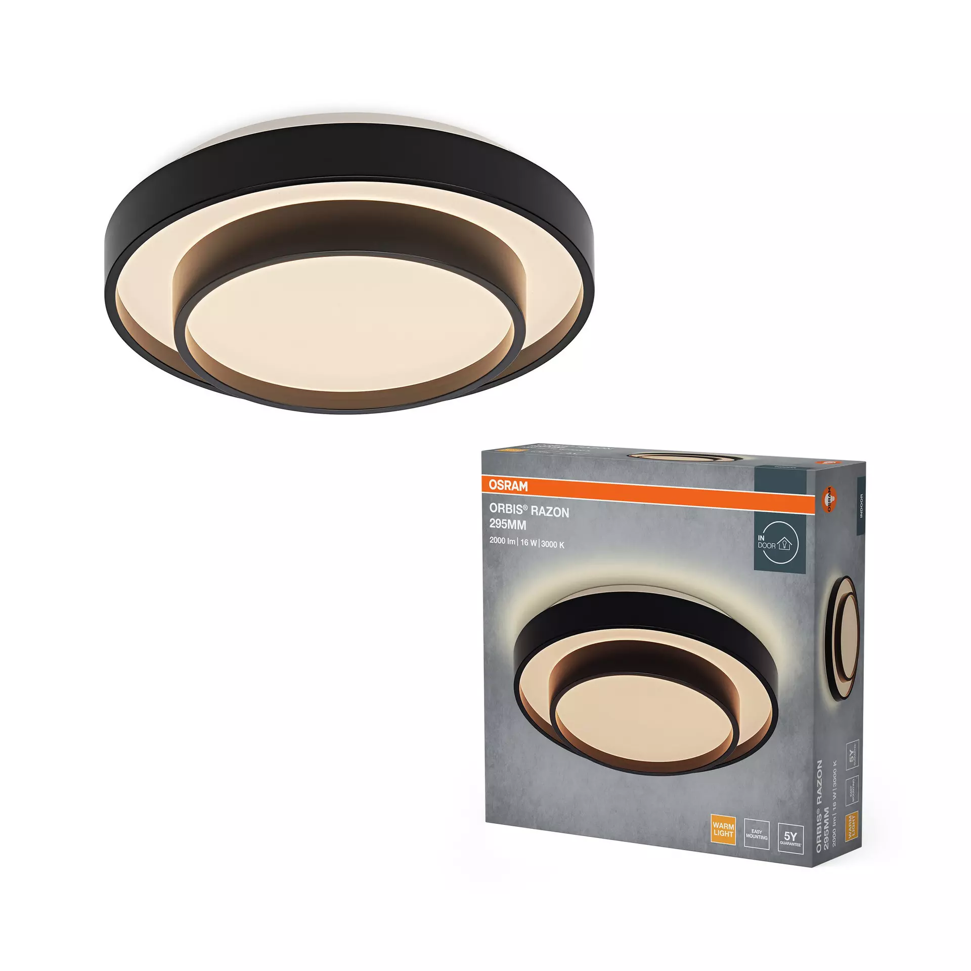 Deckenleuchte Razon OSRAM Metall 