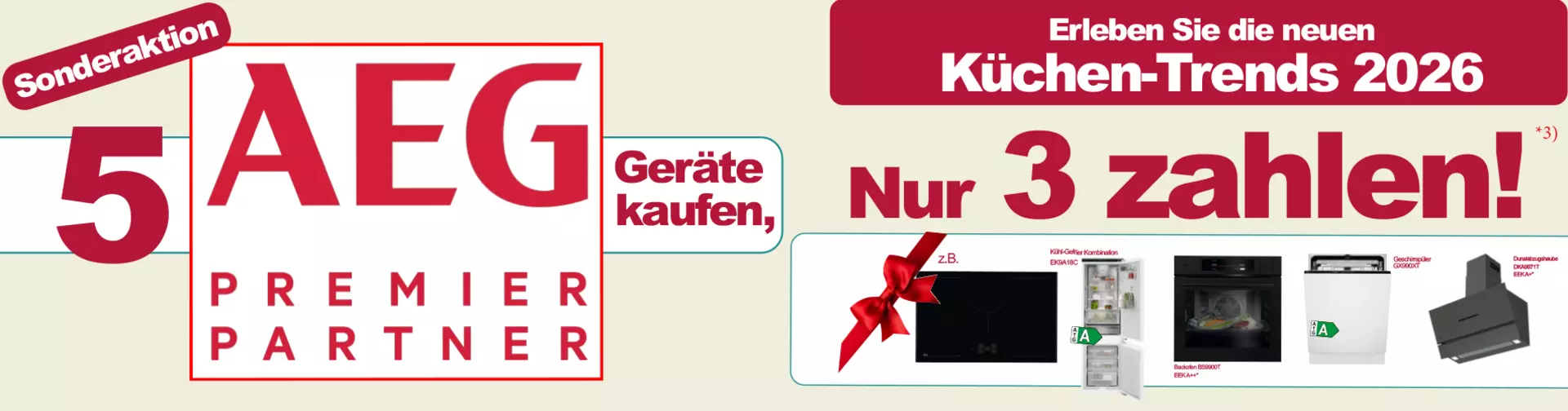 AEG Sonderaktion: 5 Geräte kaufen, nur 3 zahlen. Nur bei Innovation Küche und Bad in Günzburg
