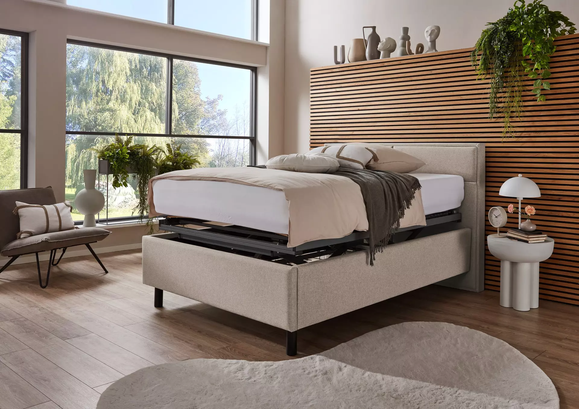 Polsterbett Lift Up Meise Möbel Textil 142 x 120 x 217 cm