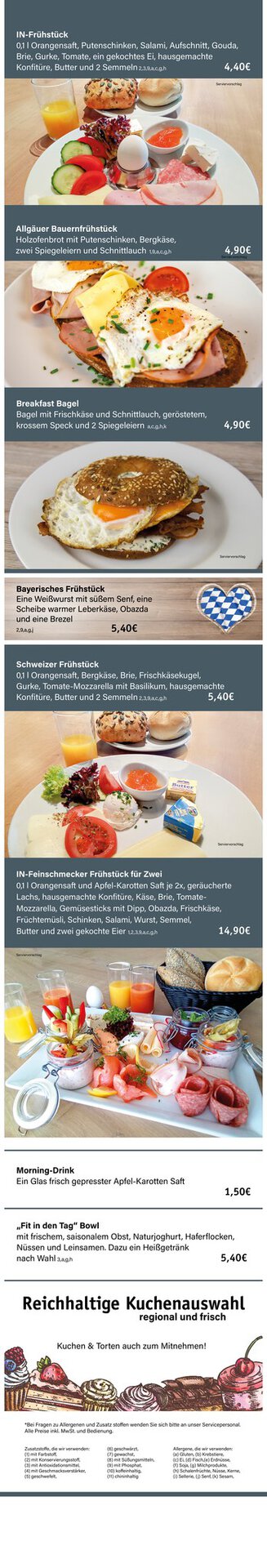 Gemütlich Frühstücken im Culinarium bei Möbel Inhofer. Aktuelle Frühstückskarte im Bedienrestaurant