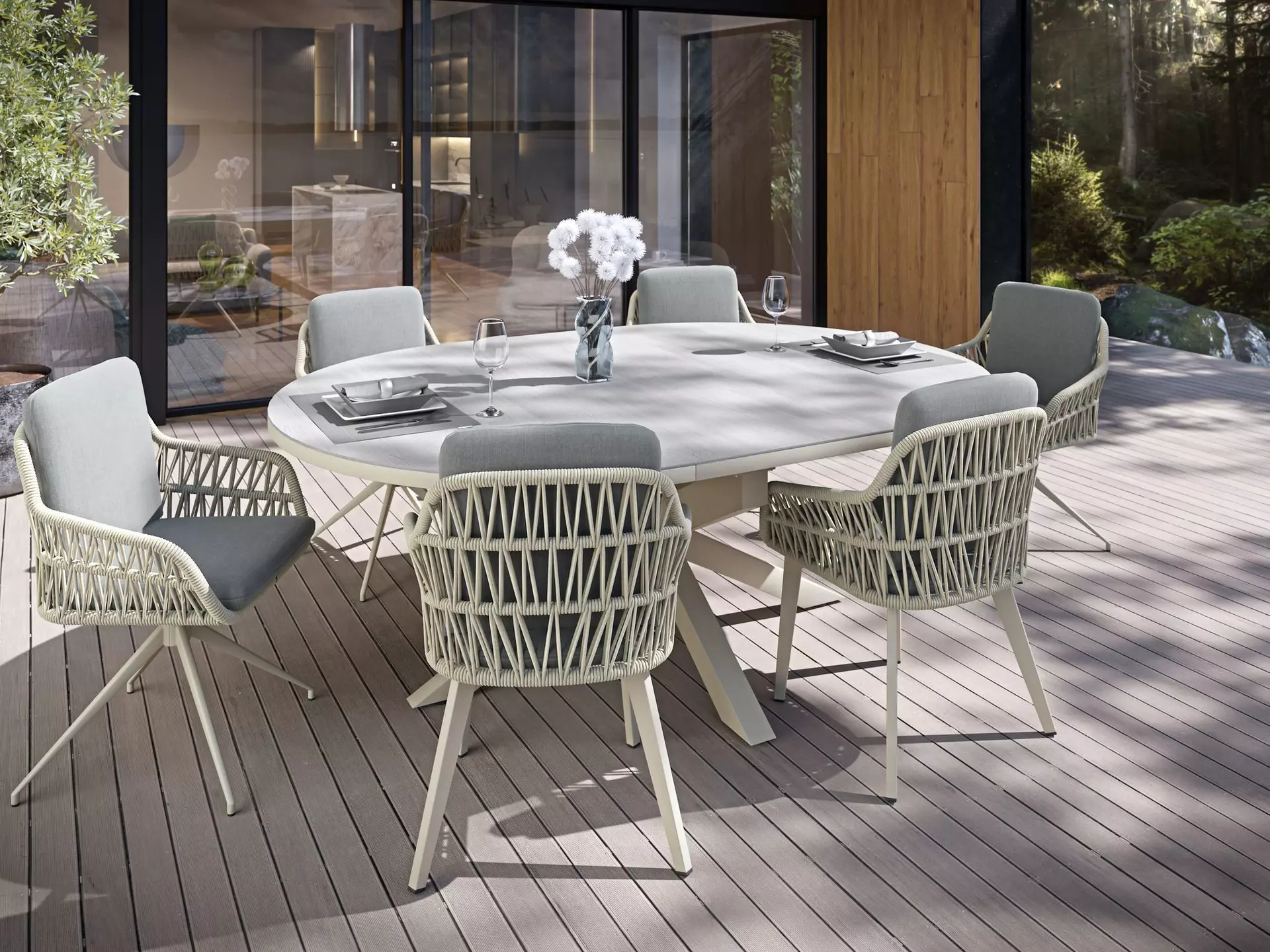 Gartensessel ANDRIA Outdoor Textil 63 x 78 x 61 cm