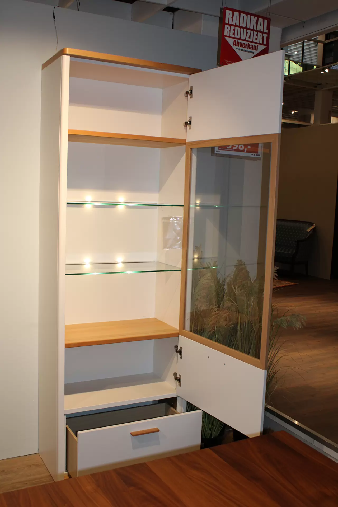 Standelement SOLUTION Akzente Kernbuche inkl. Beleuchtung