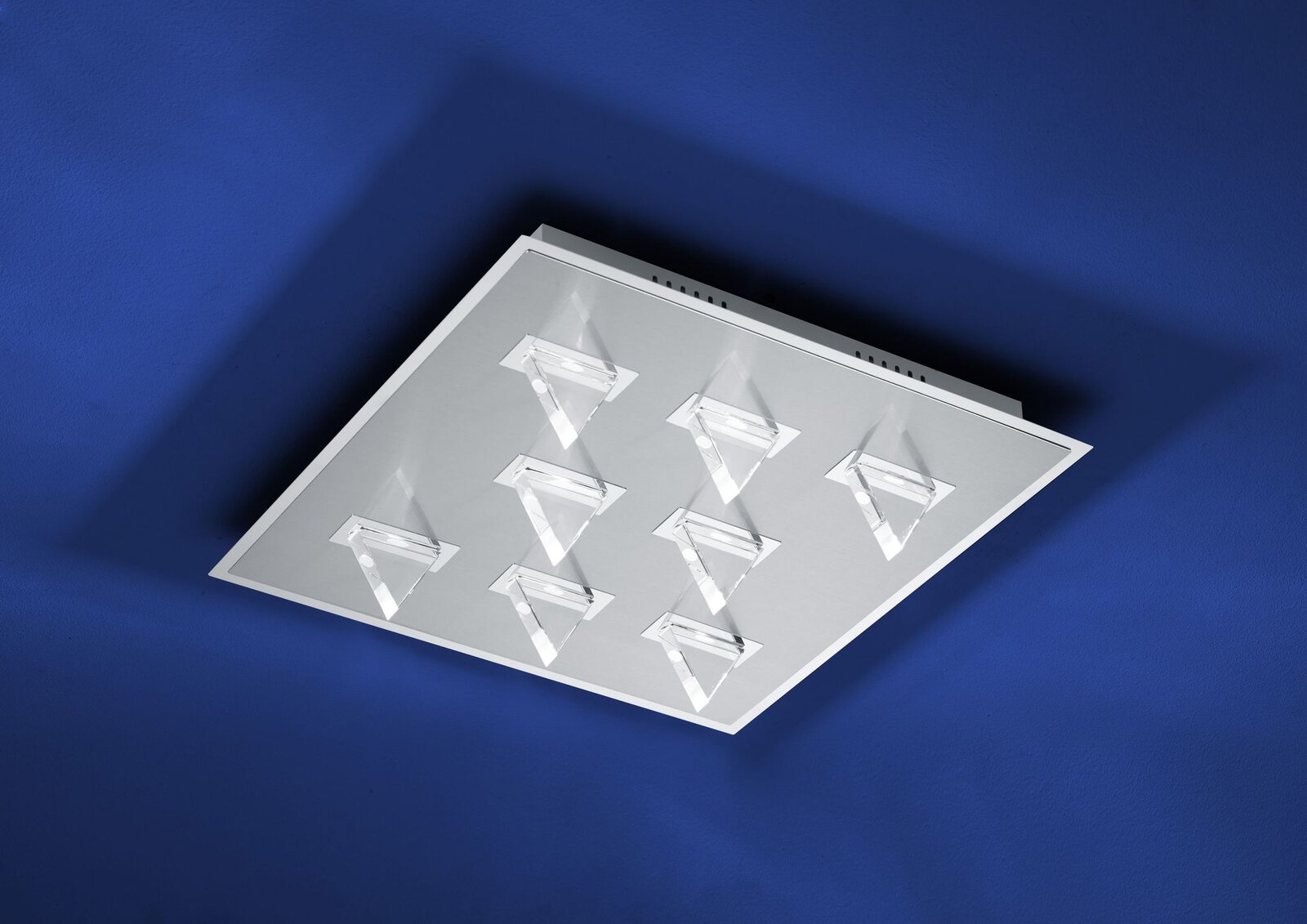 Deckenleuchte B-Leuchten Metall chrom ca. 42 cm x 5 cm x 42 cm | Möbel