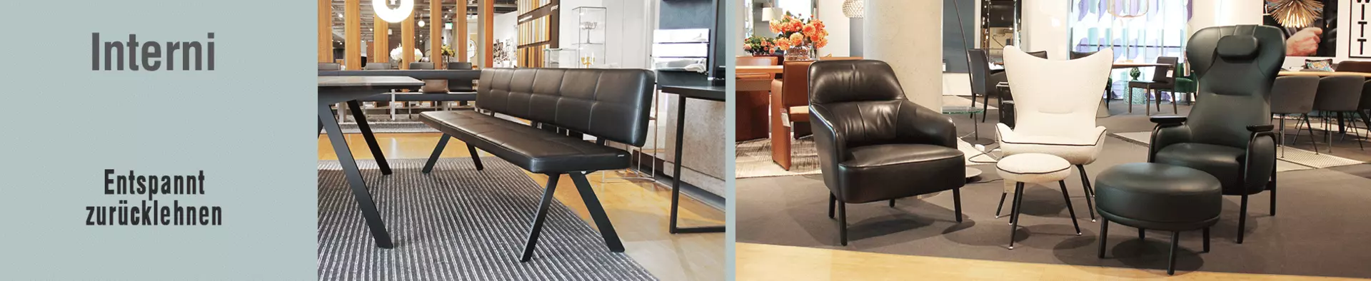 Entspannt zurücklehnen - komfortable Sitzgelegenheiten in edlen Designs bei interni by inhofer