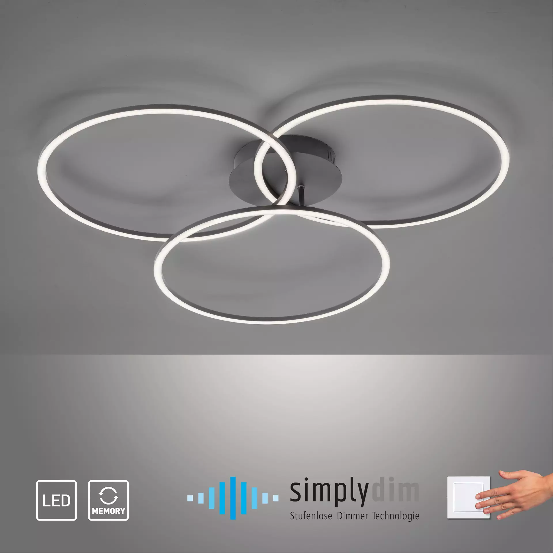 Deckenleuchte IVANKA JUST LIGHT Metall 76 x 9 x 79 cm