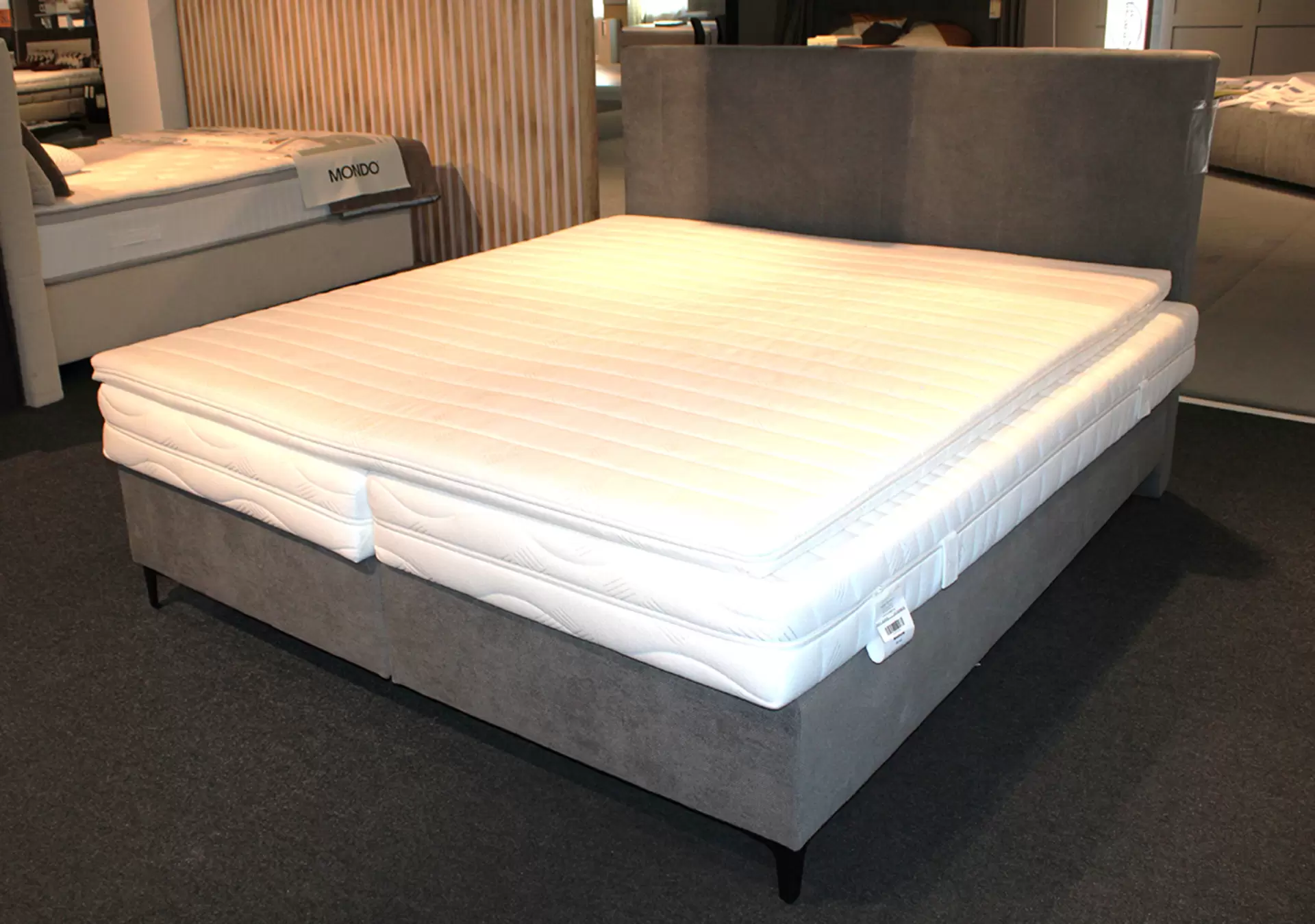 Boxspringbett EMERSON Stoff grau