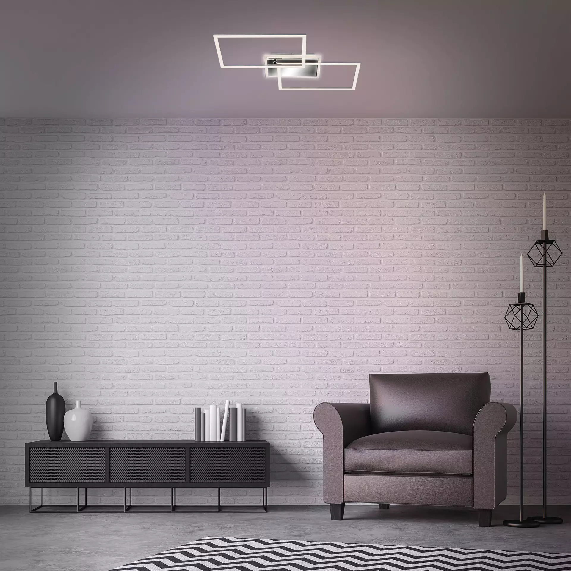 Deckenleuchte FRAME Briloner Metall 50 x 8 x 38 cm