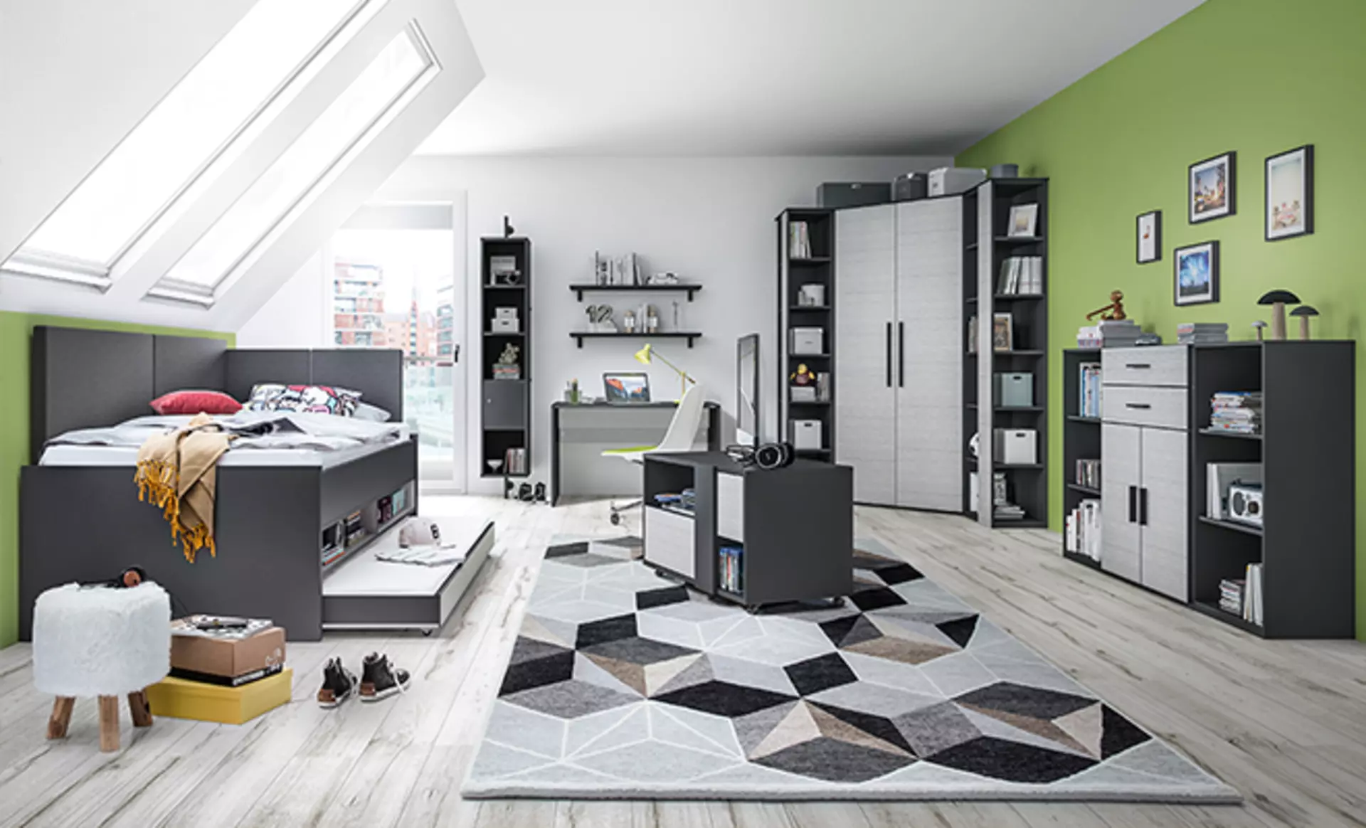 Weiß-Schwarzes Jugendzimmer von röhr-busch