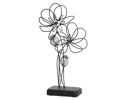 Bild von Deko-Blume Metall schwarz
