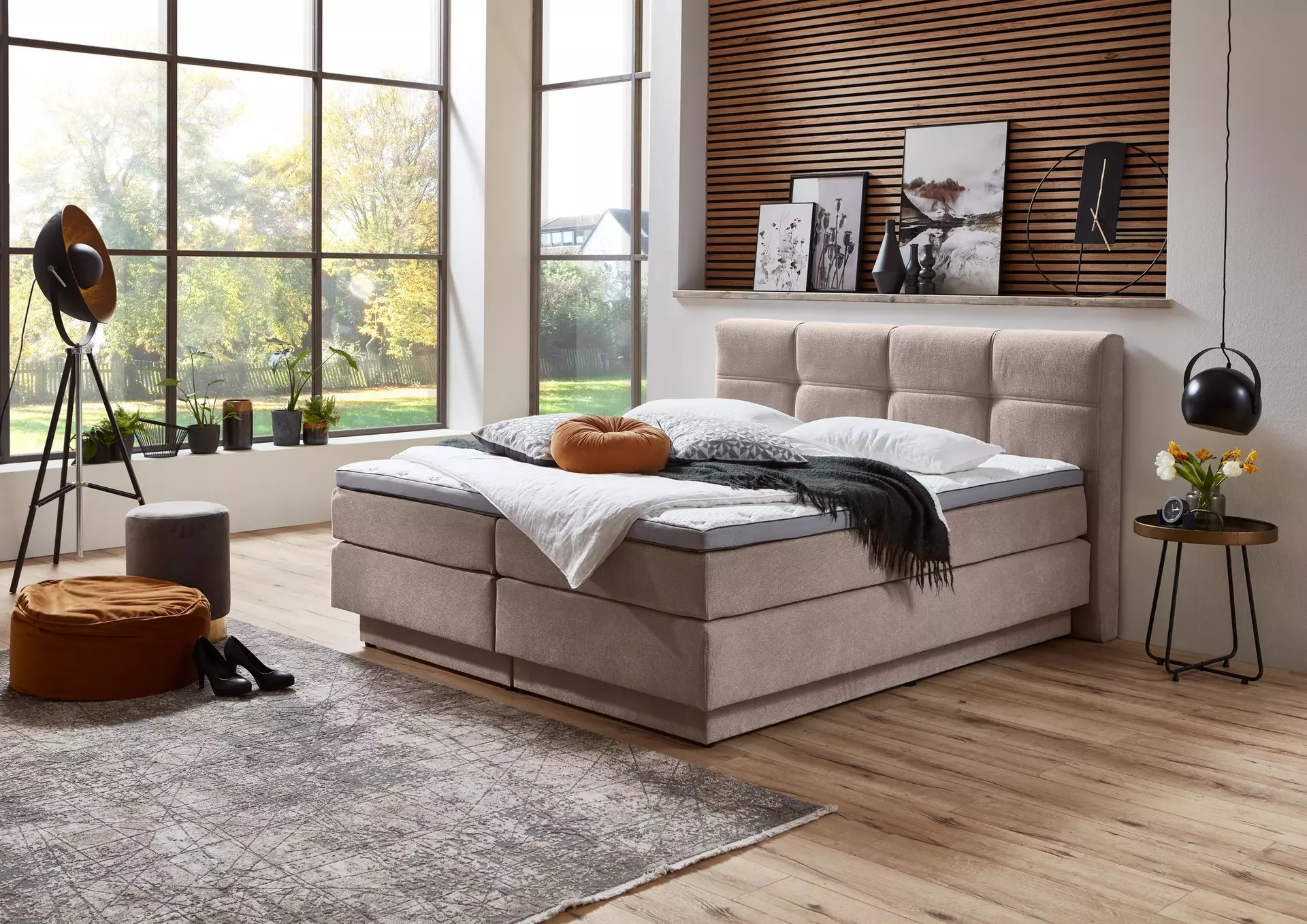 Boxspringbett PORTAGE BX2110 Dreamoro Textil 188 x 112 x 217 cm