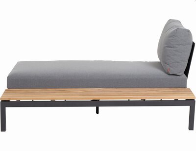 3. Bild von Loungesofa Textil grau ca. 102 x 70 x 172 cm