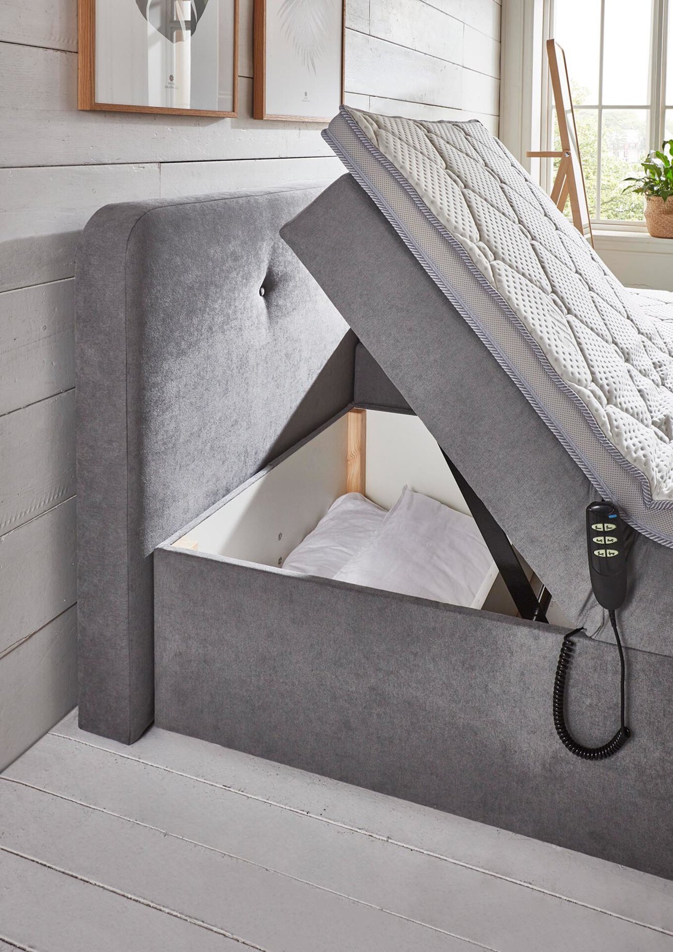 Boxspringbett Gabriola BX1880 Sun Garden Textil grau ca. 2x1x2 cm