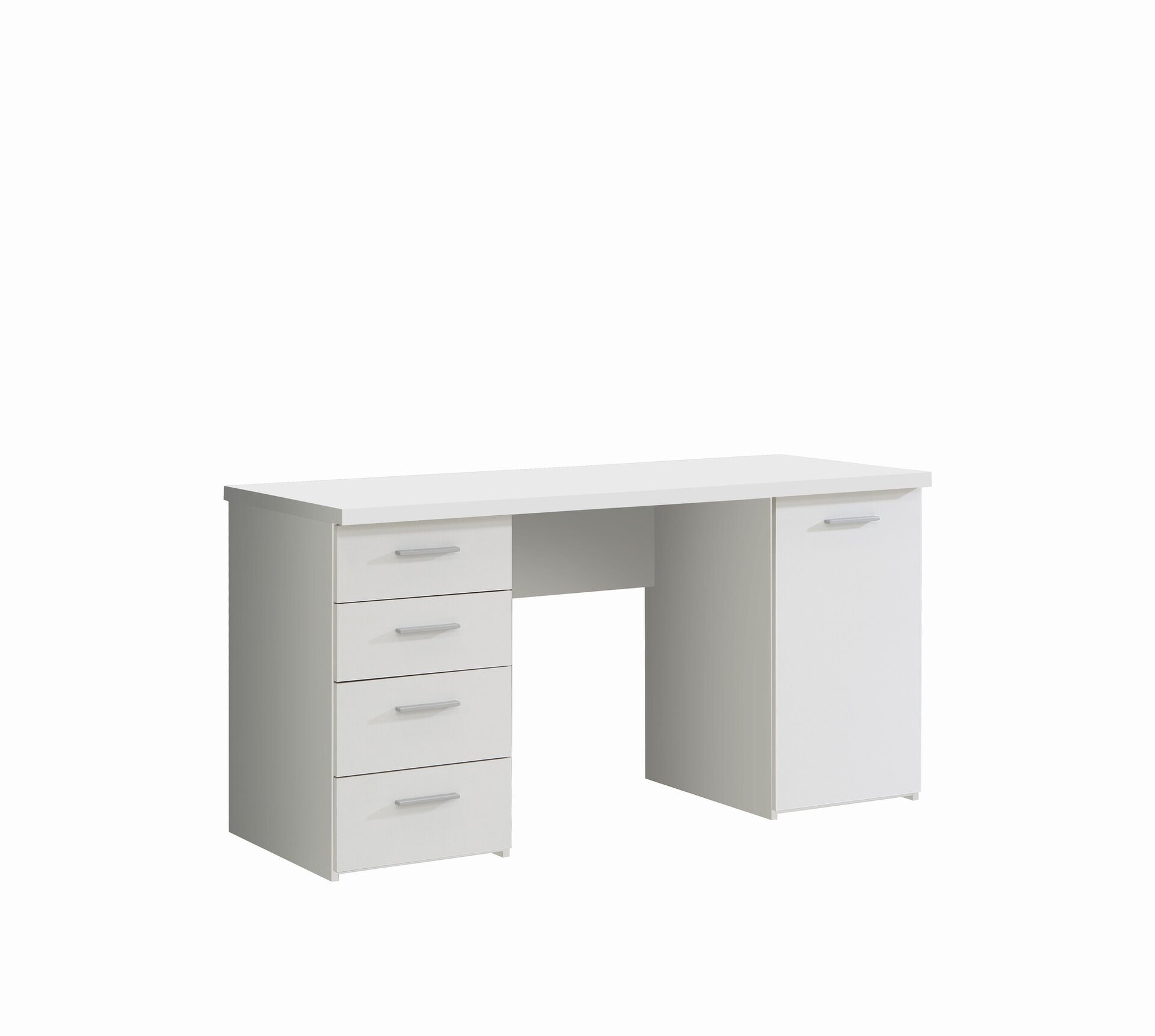 Schreibtisch NET106 Forte Holzwerkstoff weiß ca. 145x76x60 cm | Möbel