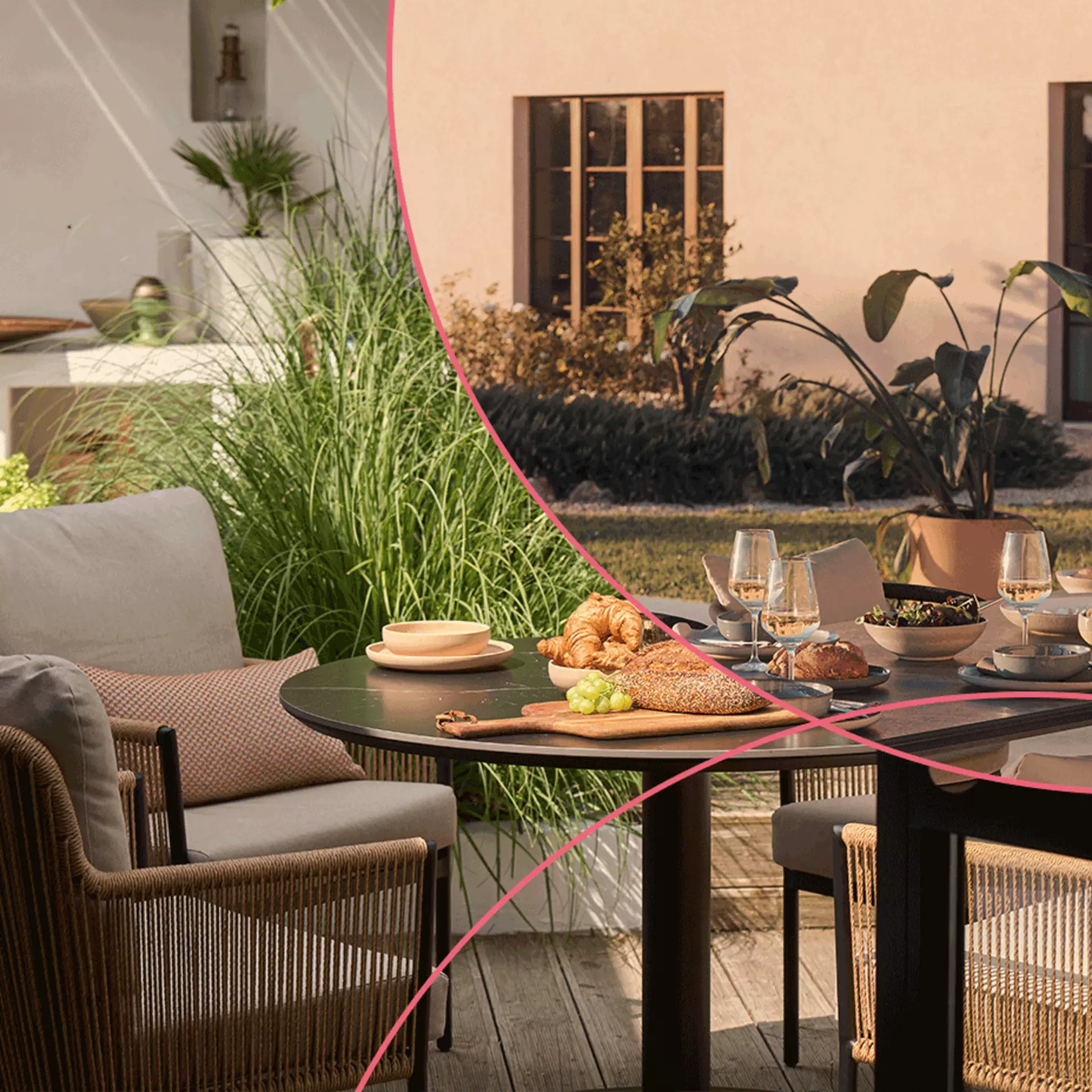 Mobil Banner zum Wohntipp Dinner im Freien in den Maßen 927x927pxpx