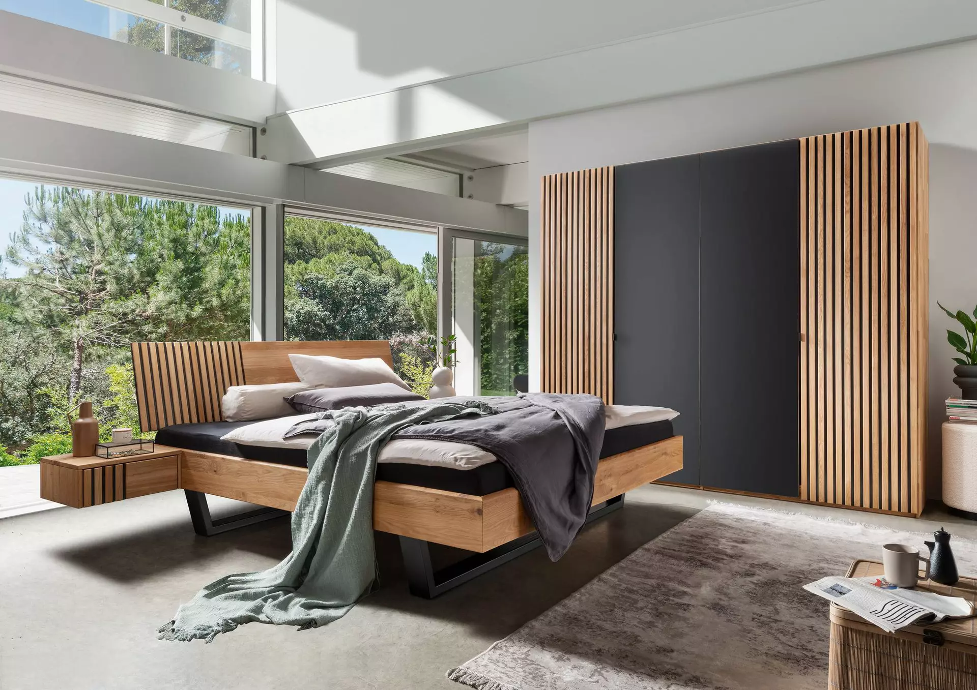 Schlafzimmer MANHATTEN inbuy Holz 60 x 216 x 240 cm